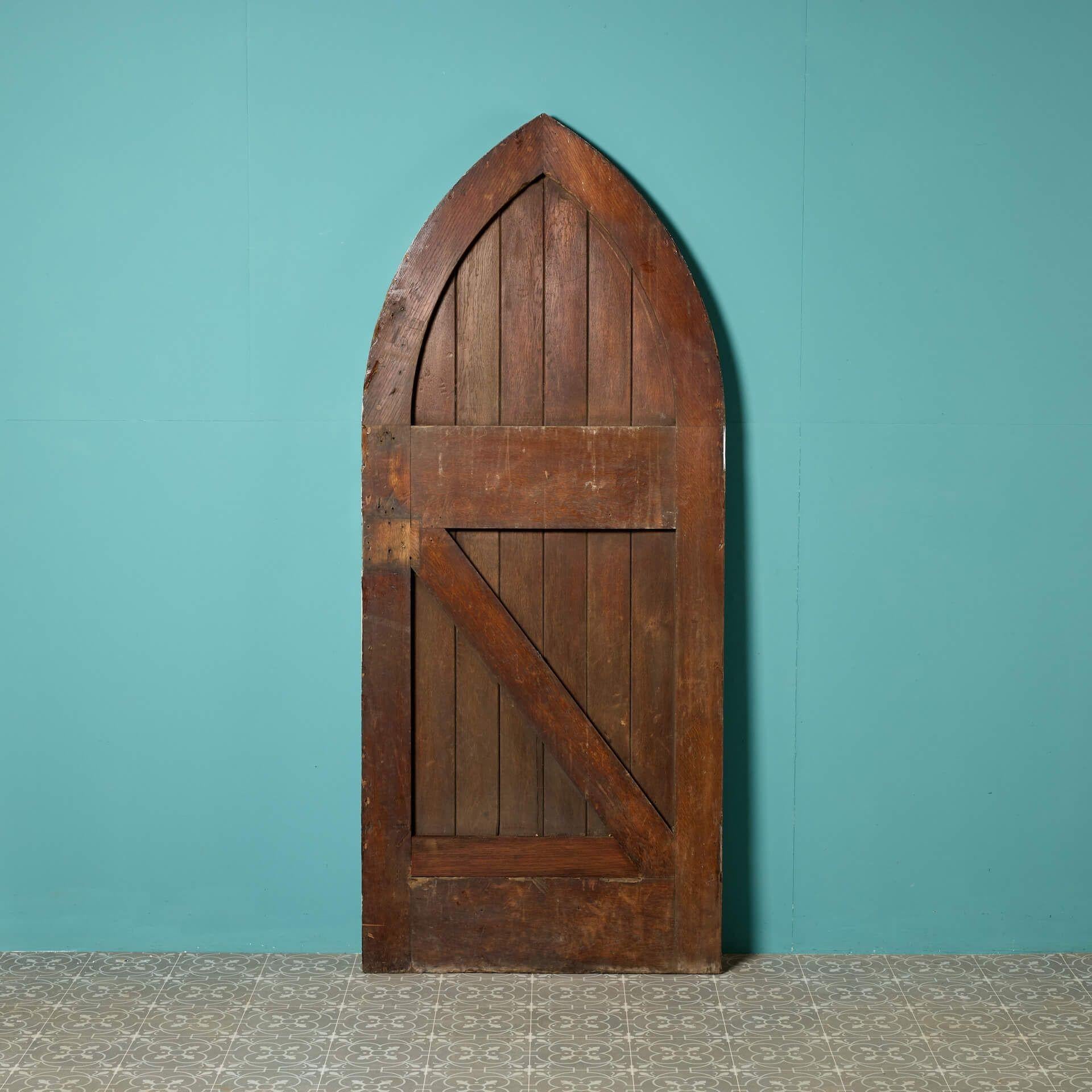 Gothic Antique English Oak Church Door For Sale