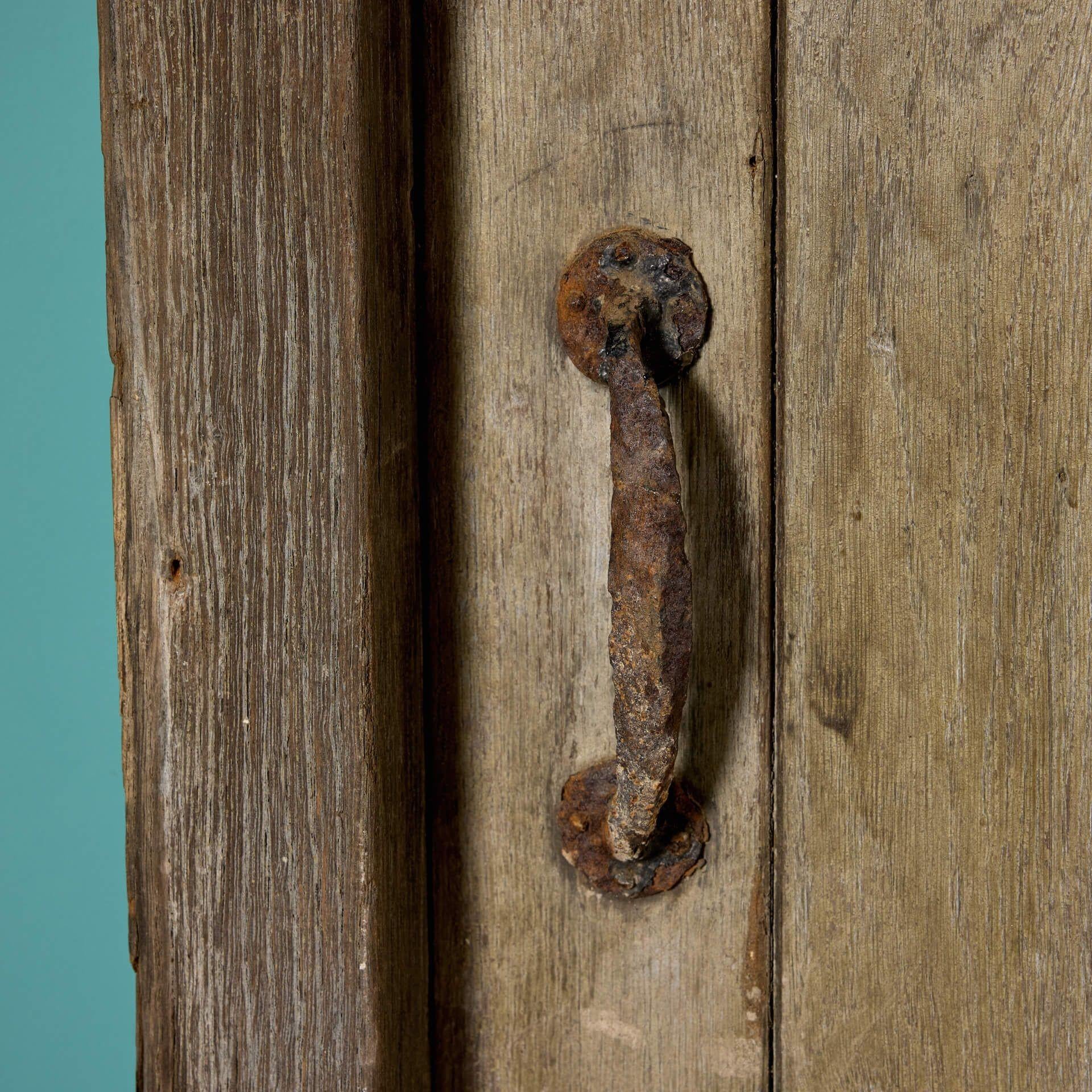 Antique English Oak Church Door with Frame In Fair Condition In Wormelow, Herefordshire