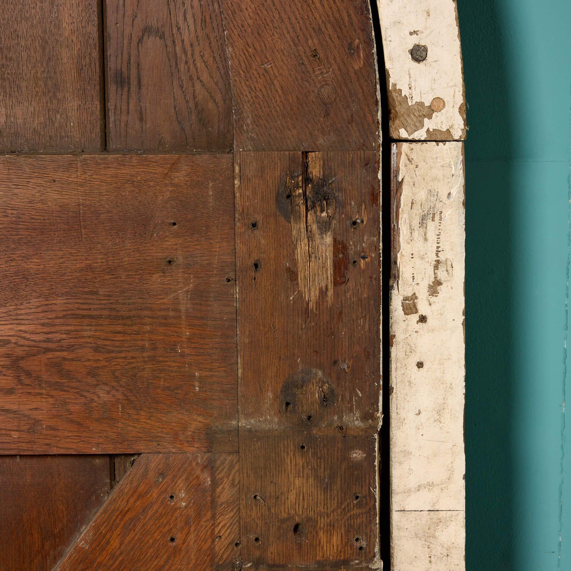 Wood Antique English Oak Church Door with Frame