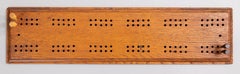 Antique English Oak Cribbage Game Board, circa 1910