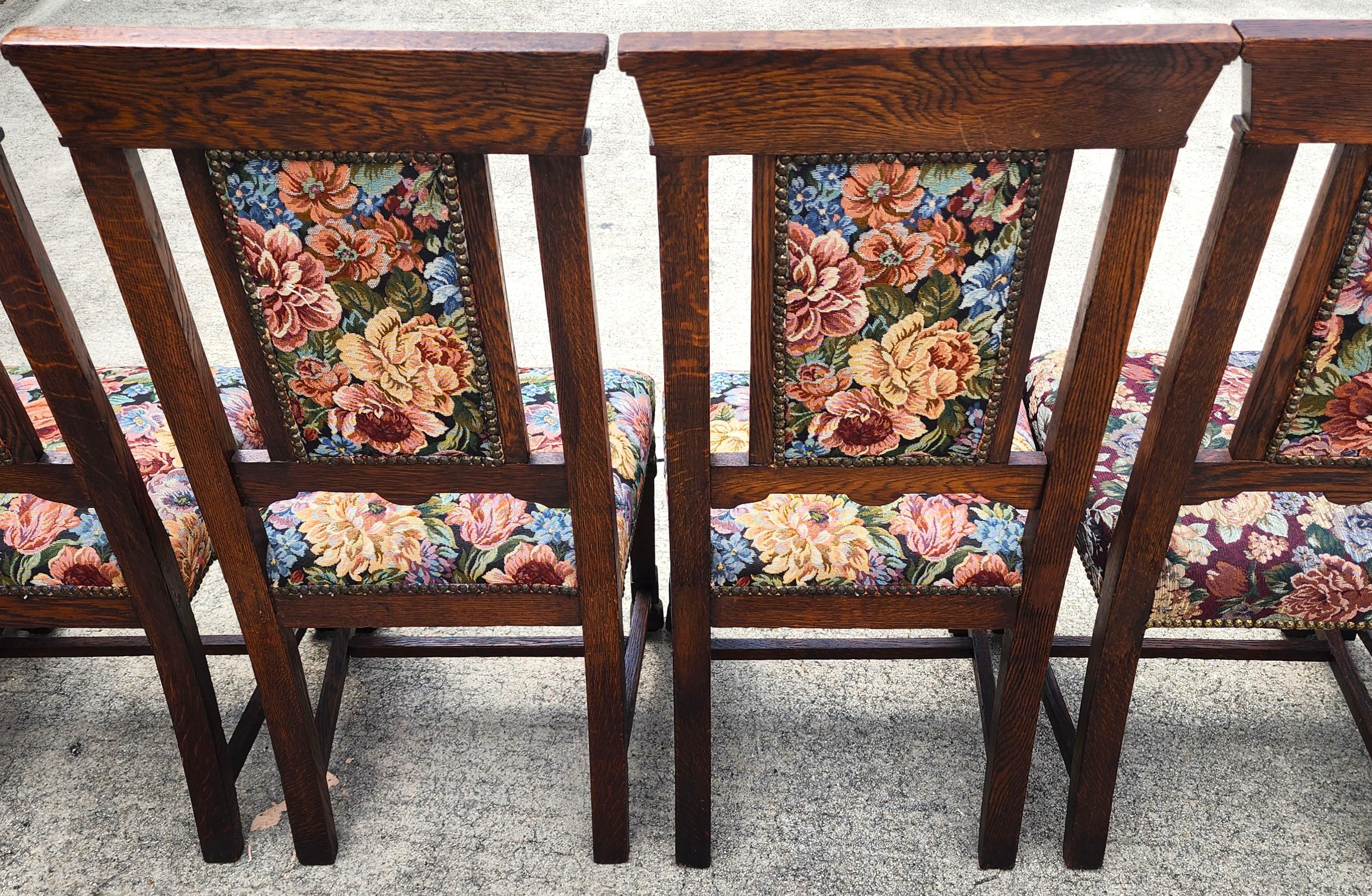 Anciennes chaises de salle à manger en Oak 1800s Set of 6 en vente 6