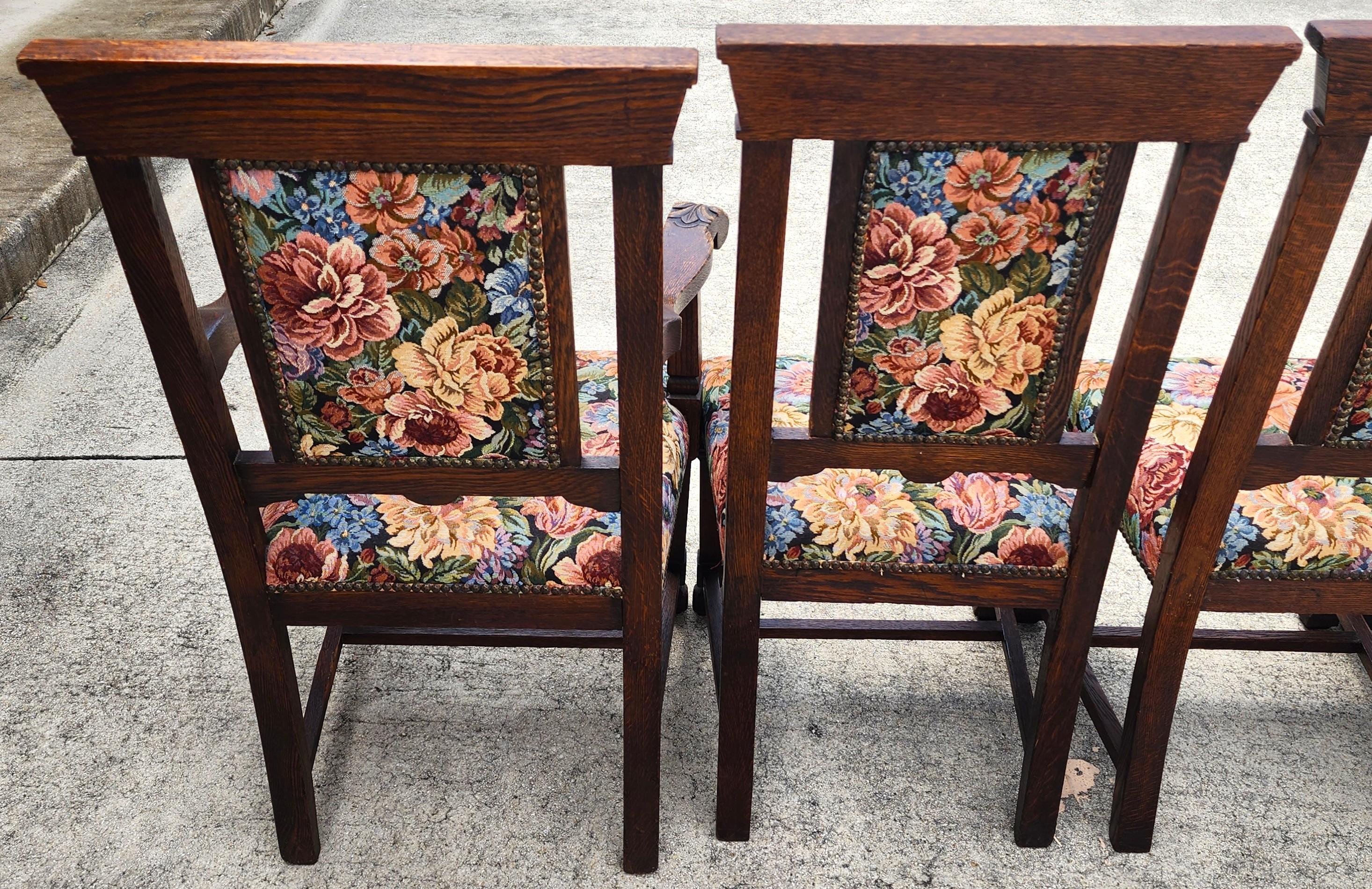 Anciennes chaises de salle à manger en Oak 1800s Set of 6 en vente 7