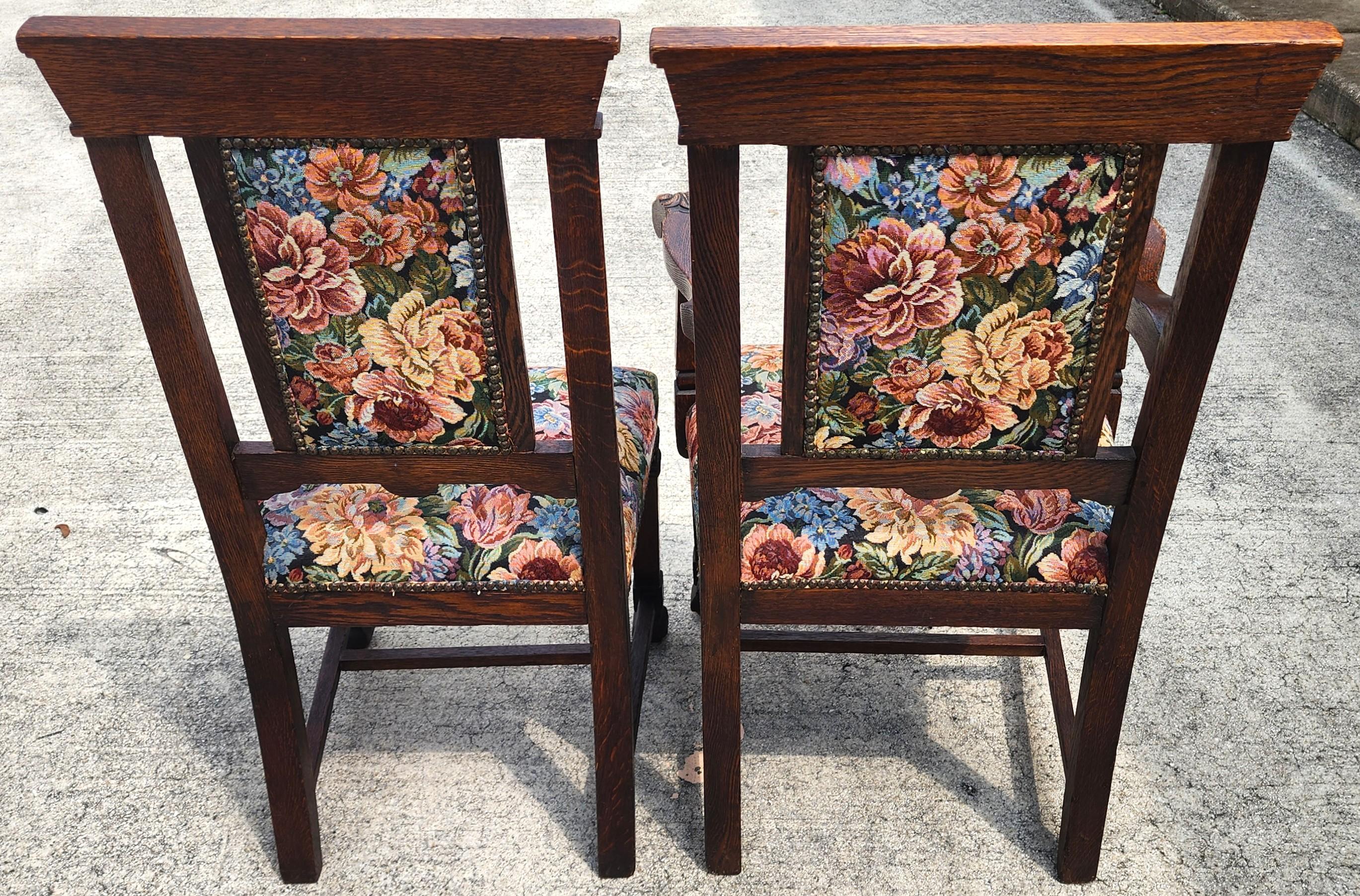 Anciennes chaises de salle à manger en Oak 1800s Set of 6 en vente 8