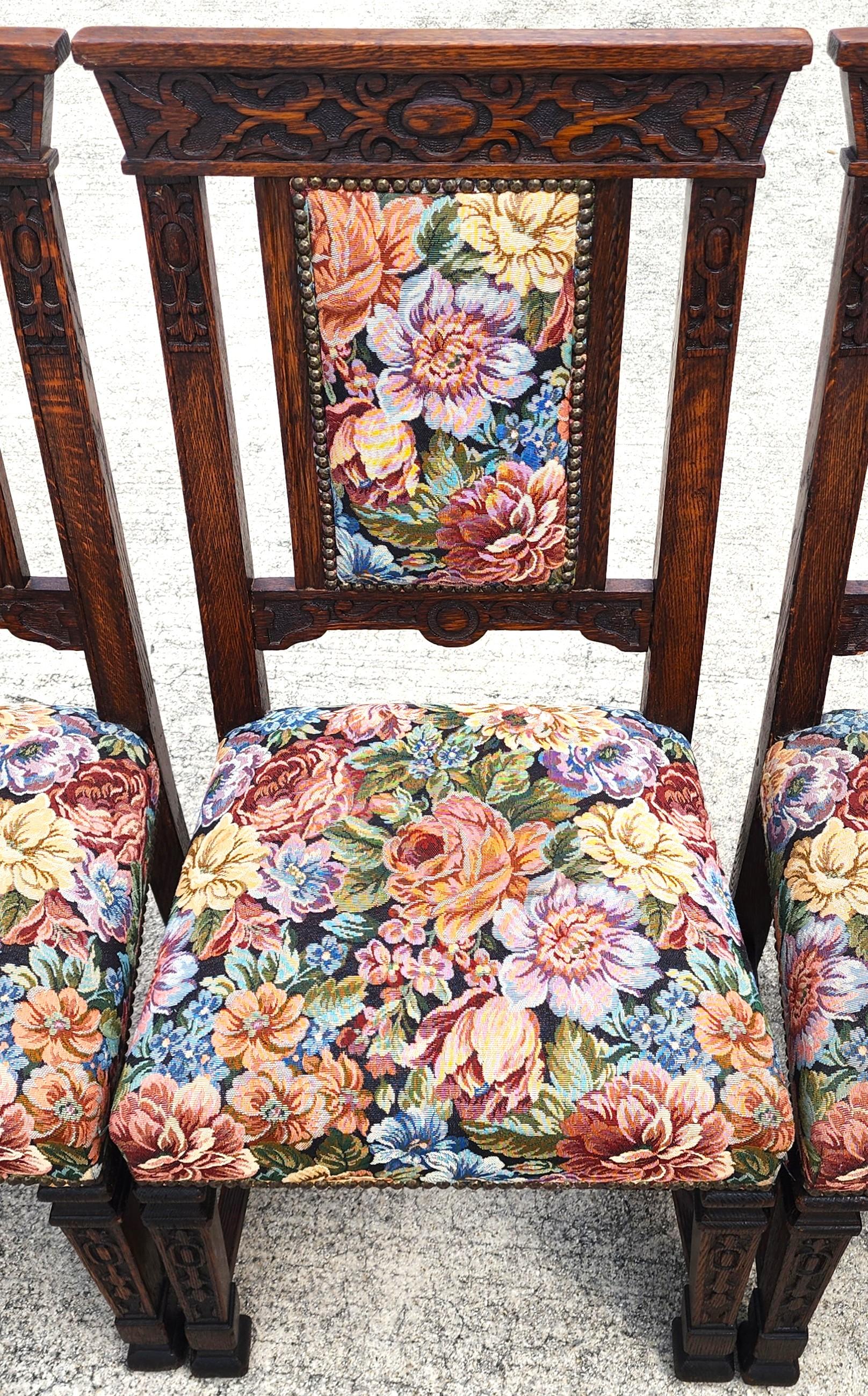 Anciennes chaises de salle à manger en Oak 1800s Set of 6 en vente 2