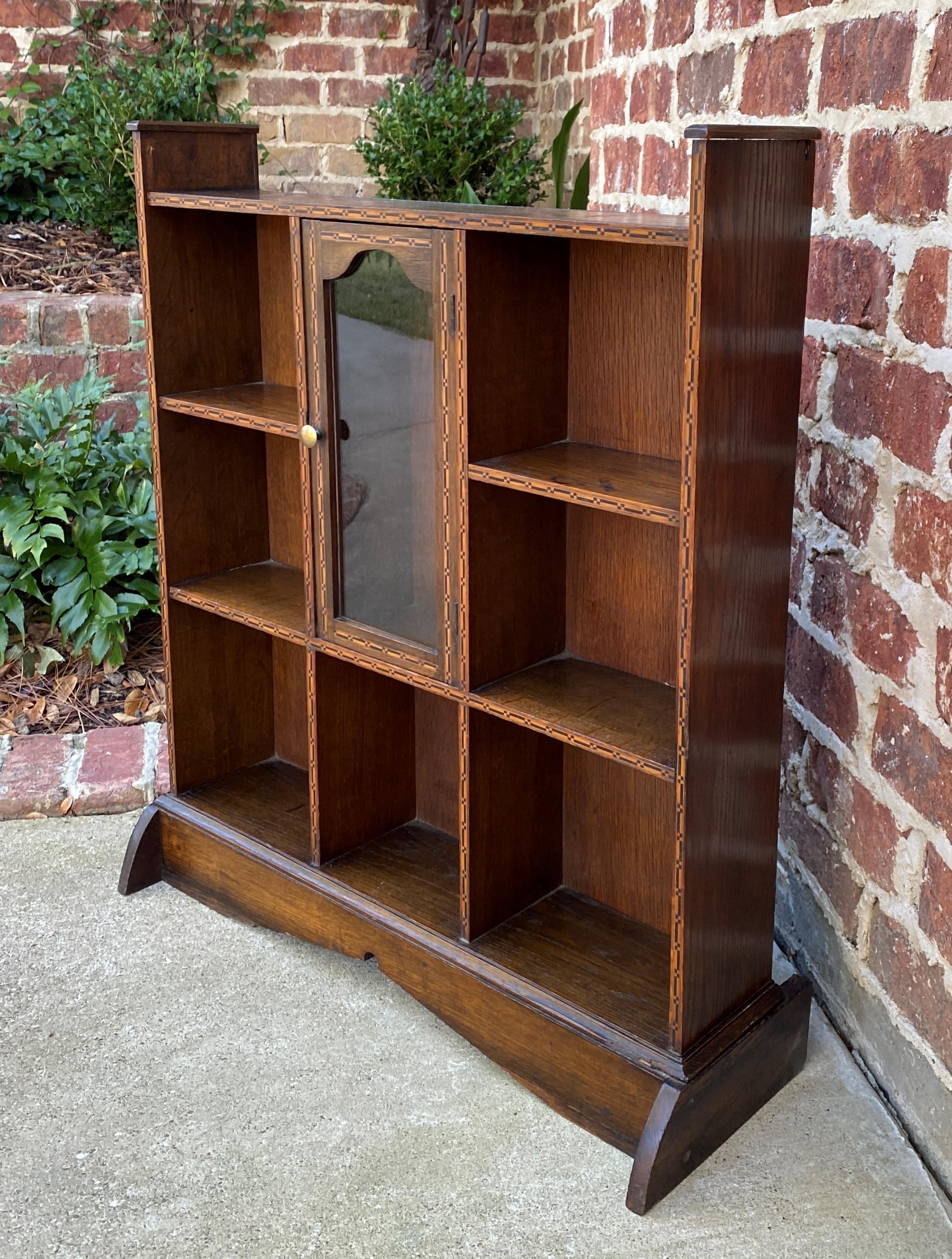 vintage wooden bookshelf