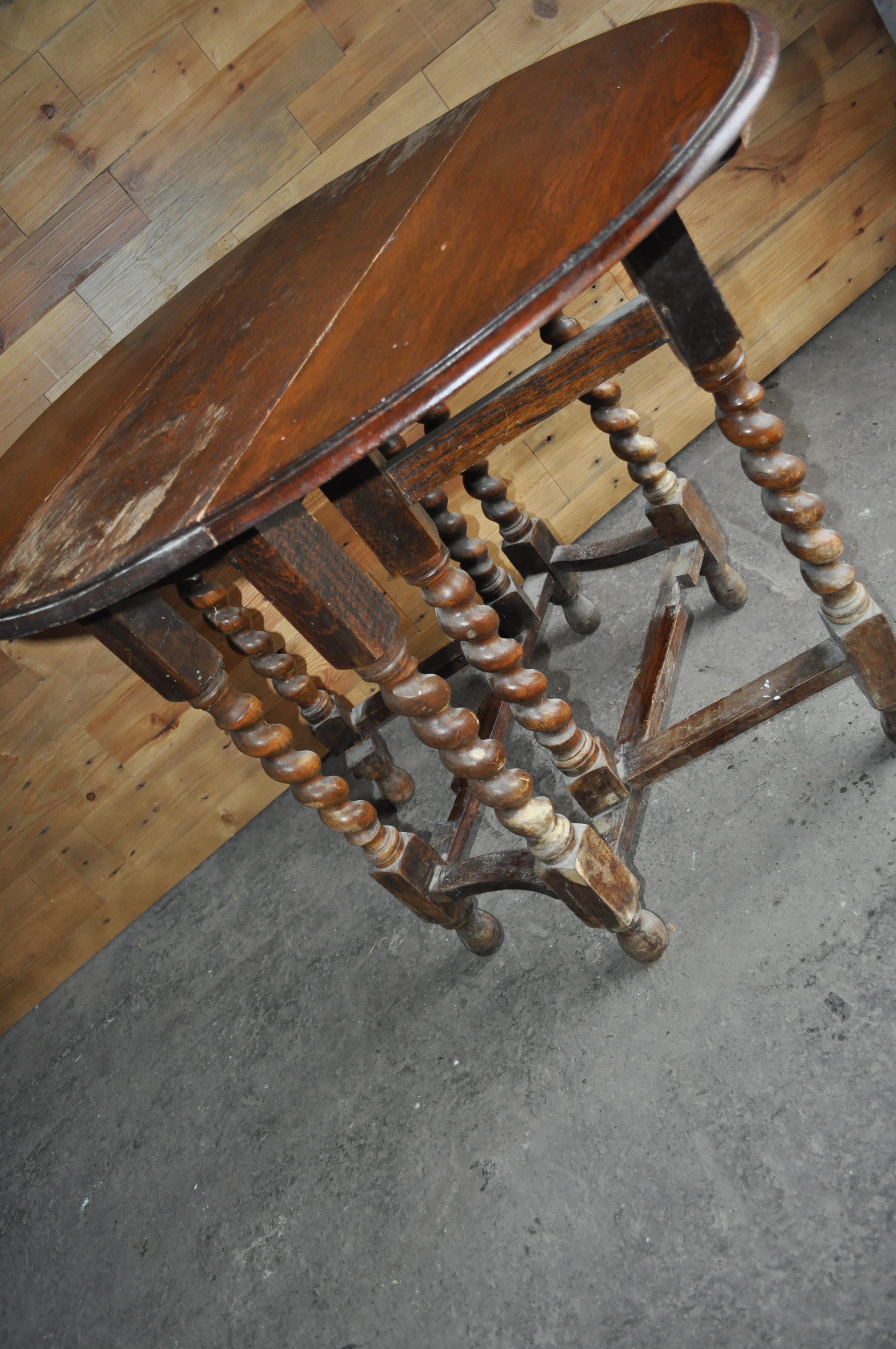 antique oak drop leaf dining table