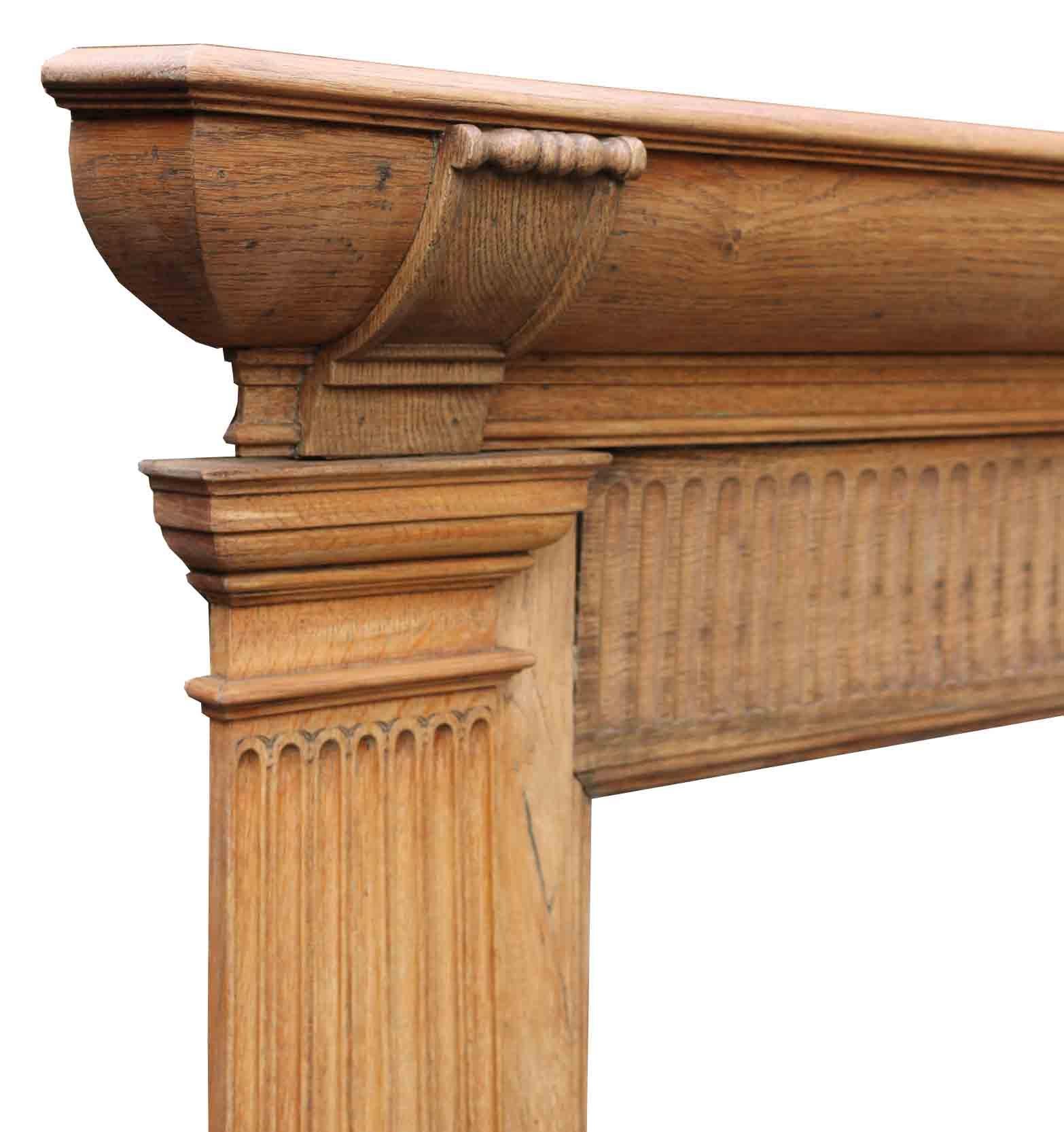 Hand-Crafted Antique English Oak Fire Surround