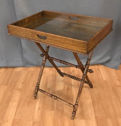 Antique English Oak Folding Butlers Tray