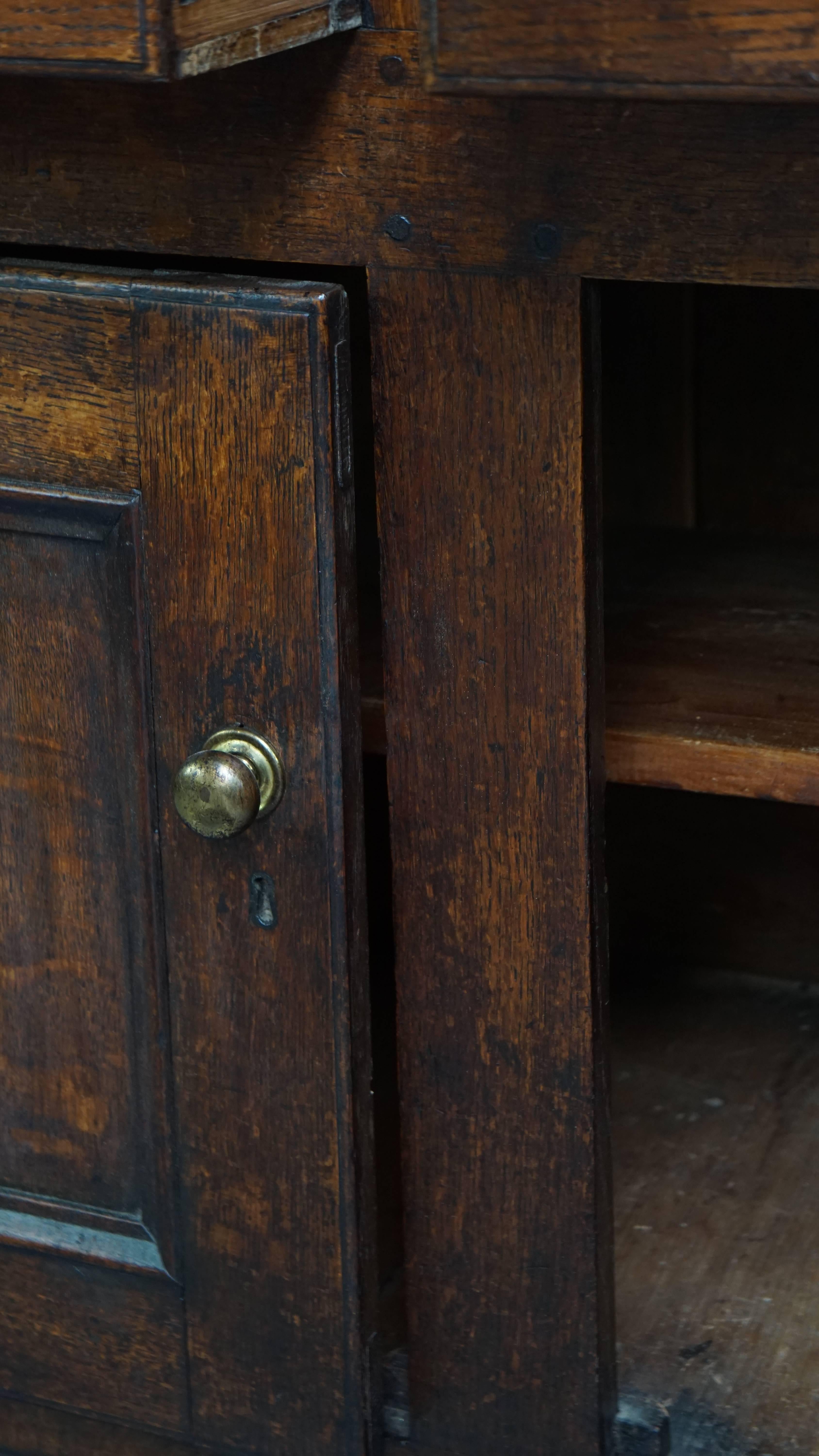 Antique English Oak Food Cupboard from the Late 18th / Early 19th Century For Sale 3