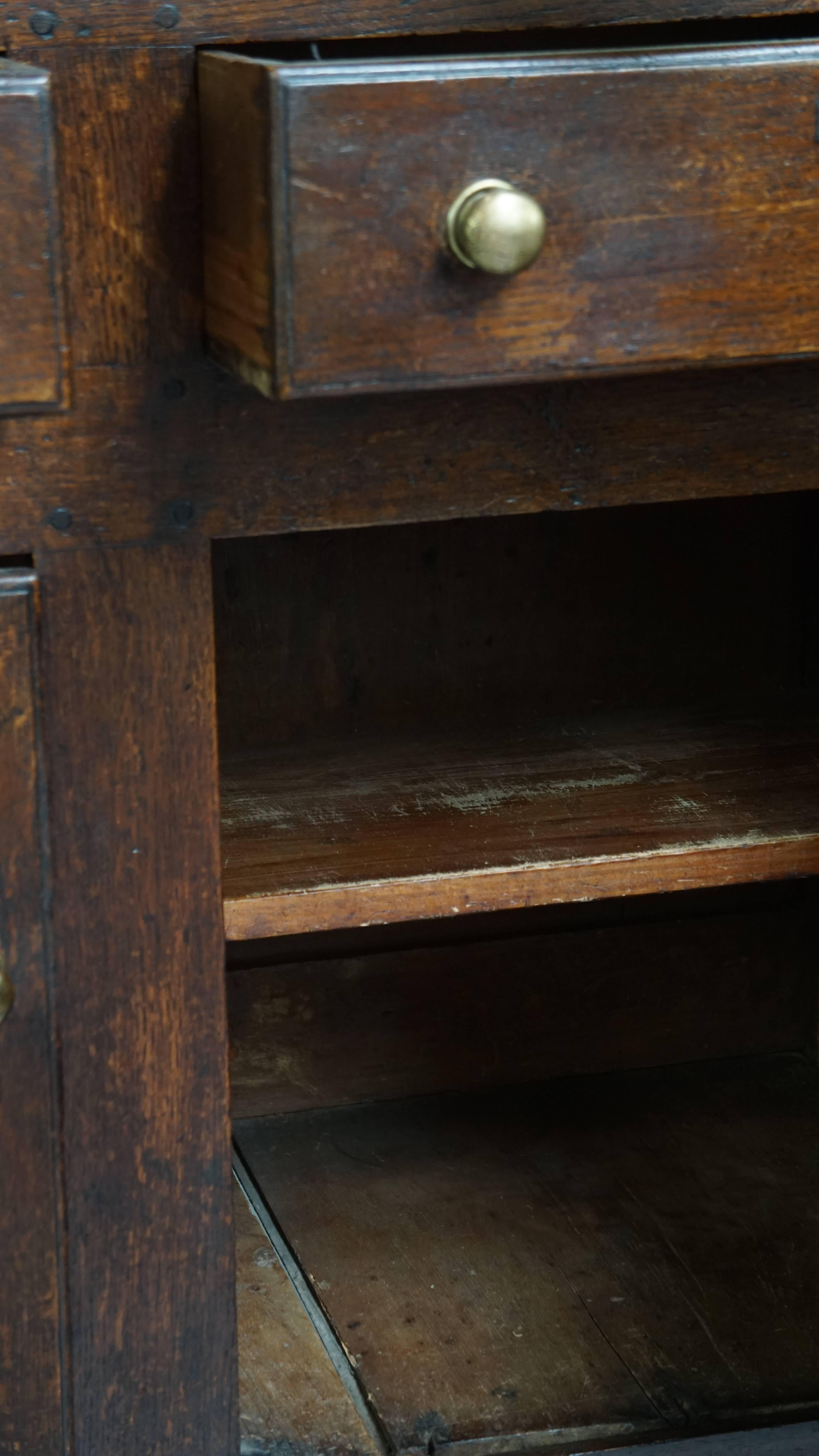 Antique English Oak Food Cupboard from the Late 18th / Early 19th Century For Sale 4