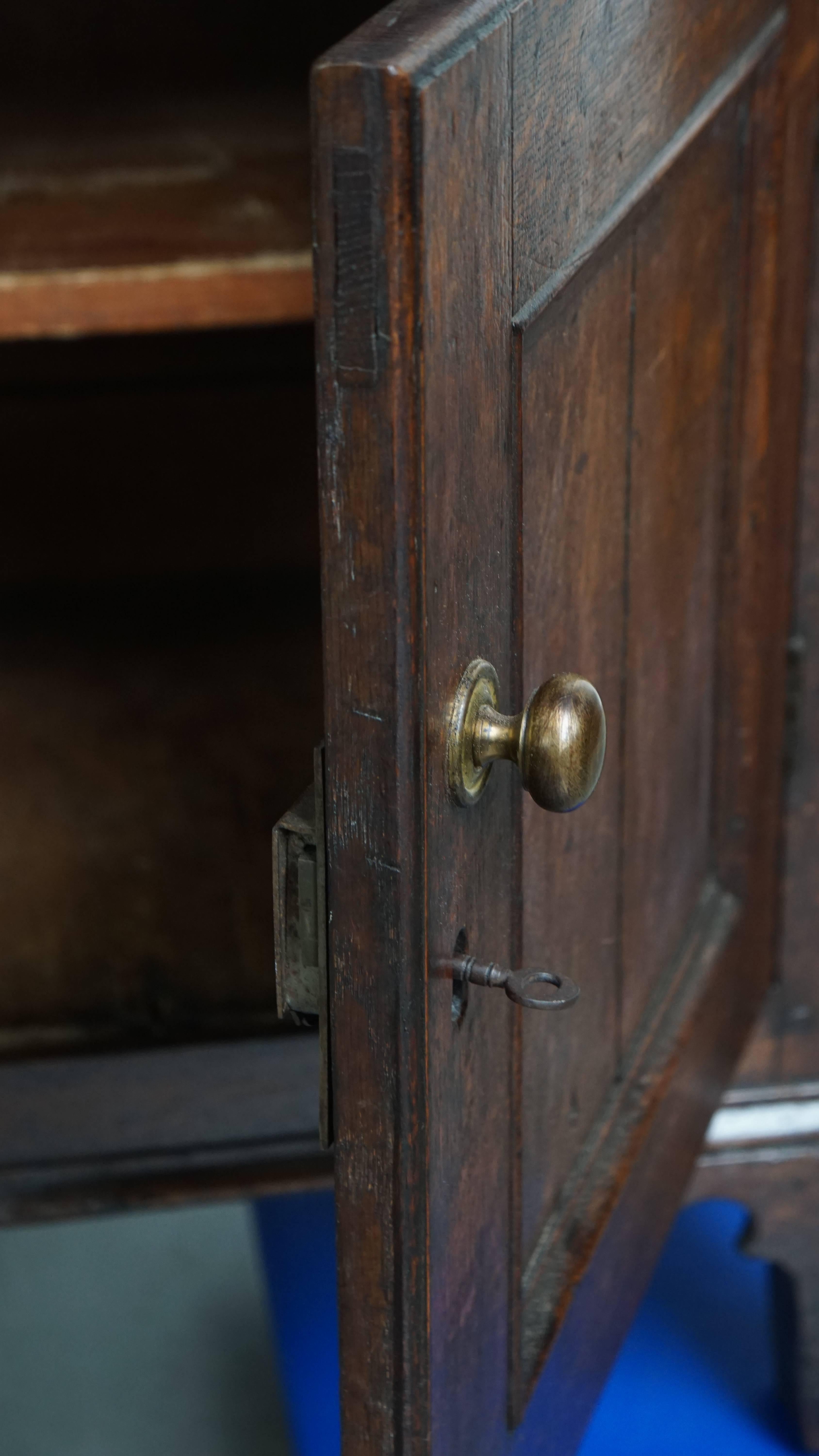 Antique English Oak Food Cupboard from the Late 18th / Early 19th Century For Sale 5