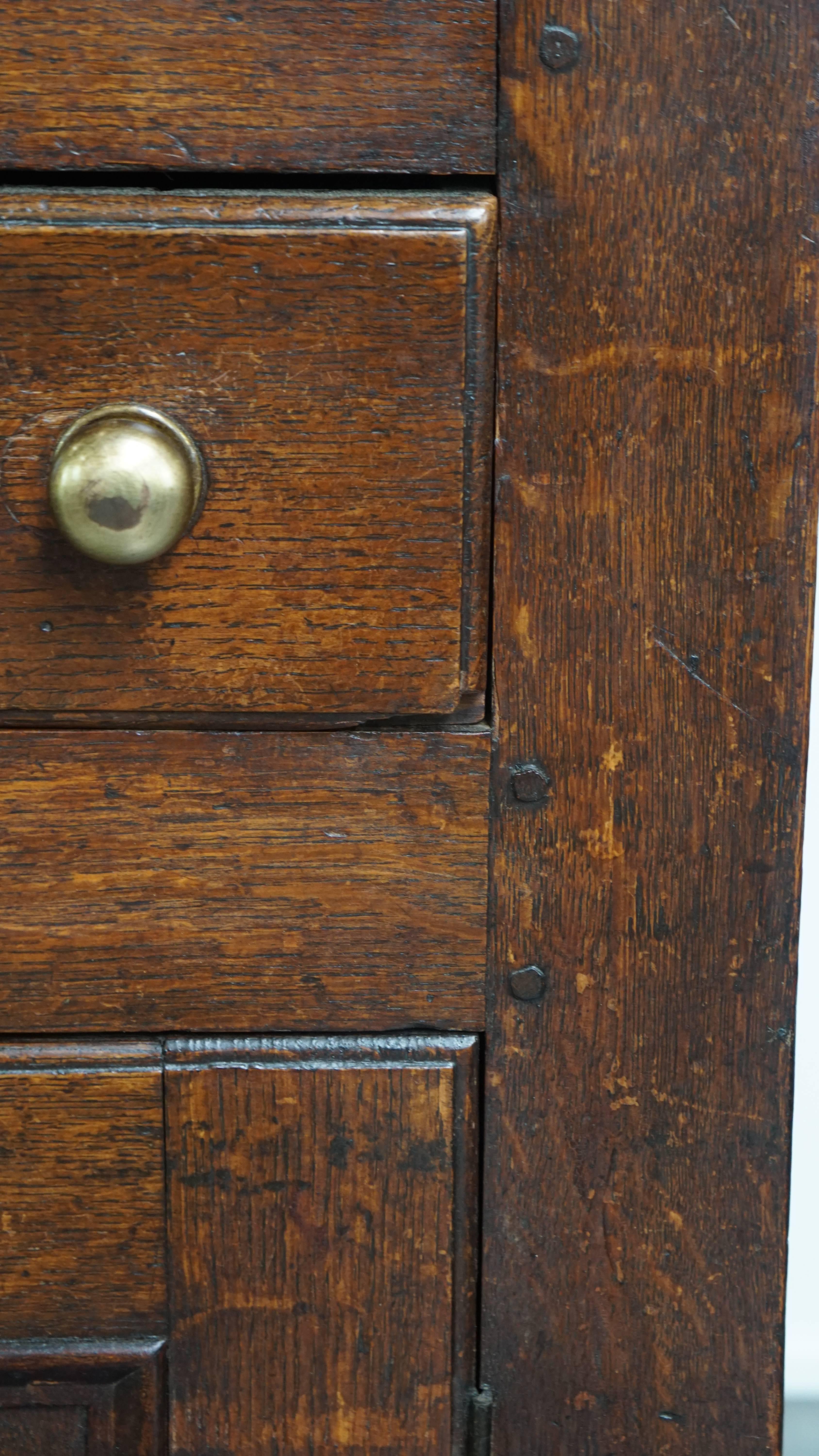 Antique English Oak Food Cupboard from the Late 18th / Early 19th Century For Sale 7