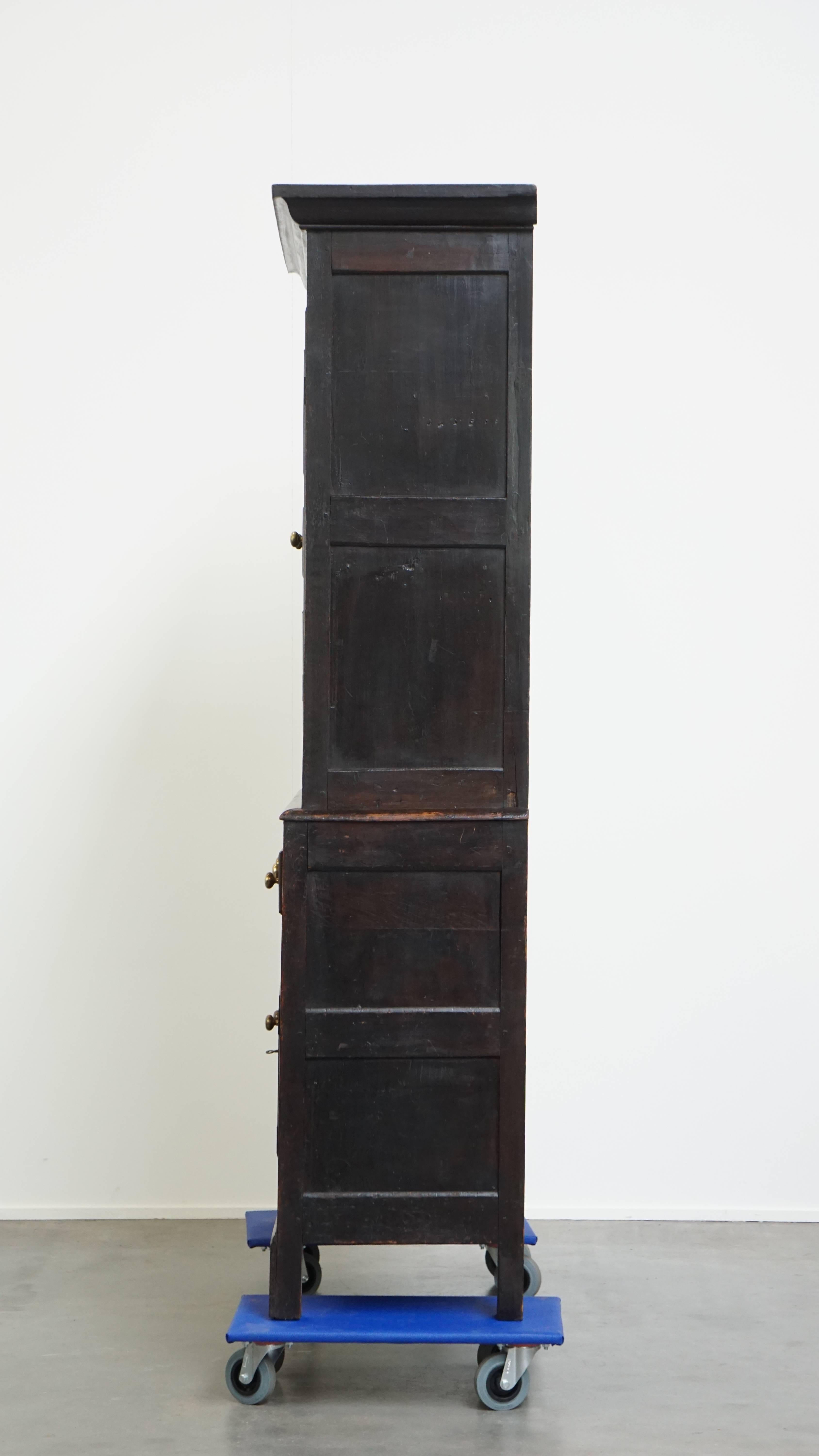 Antique English Oak Food Cupboard from the Late 18th / Early 19th Century In Good Condition For Sale In Harderwijk, NL