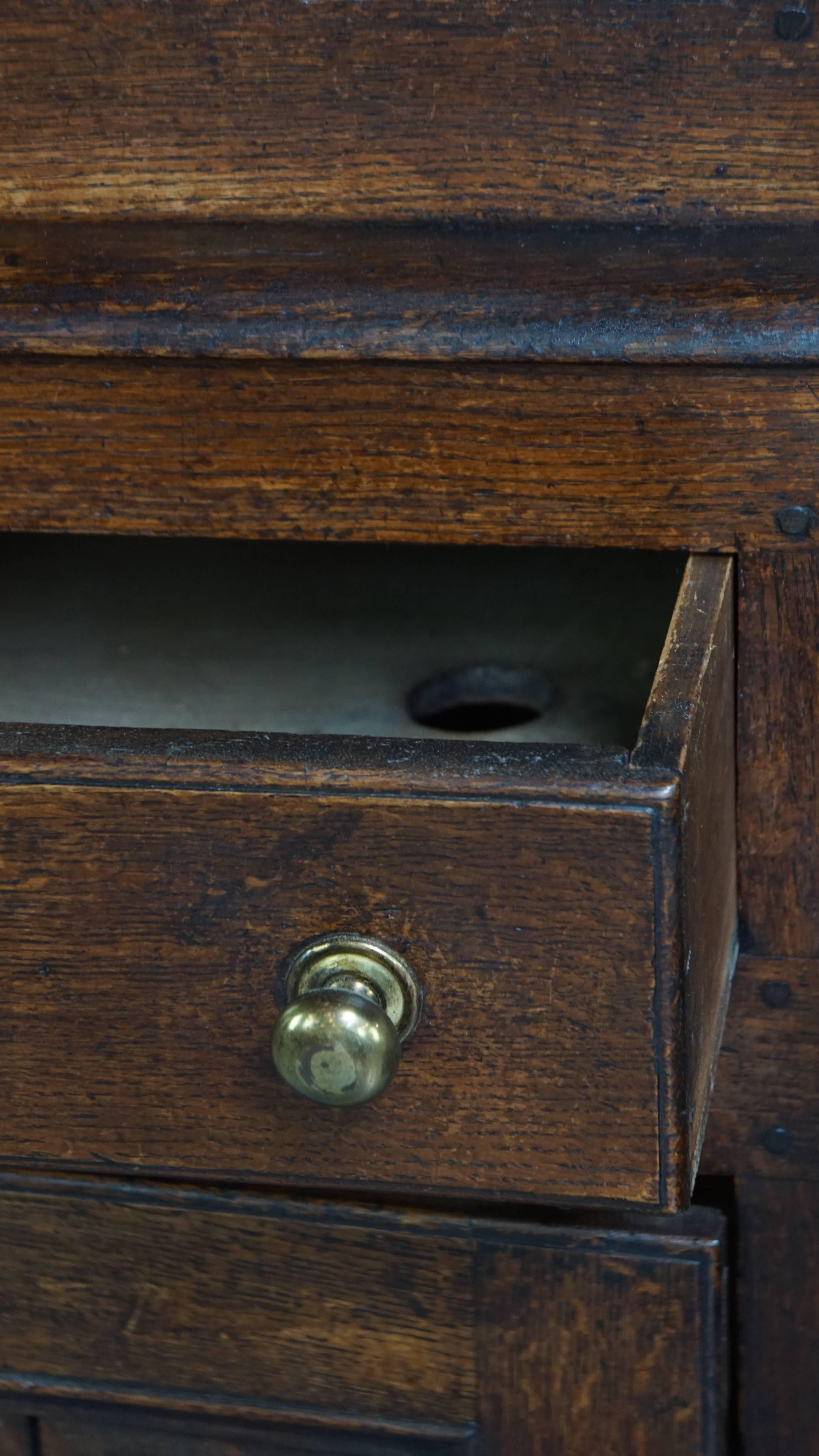 Antique English Oak Food Cupboard from the Late 18th / Early 19th Century For Sale 2