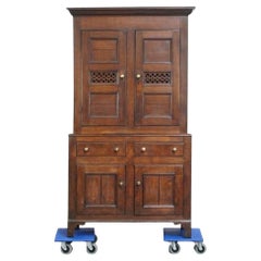 Antique English Oak Food Cupboard from the Late 18th / Early 19th Century