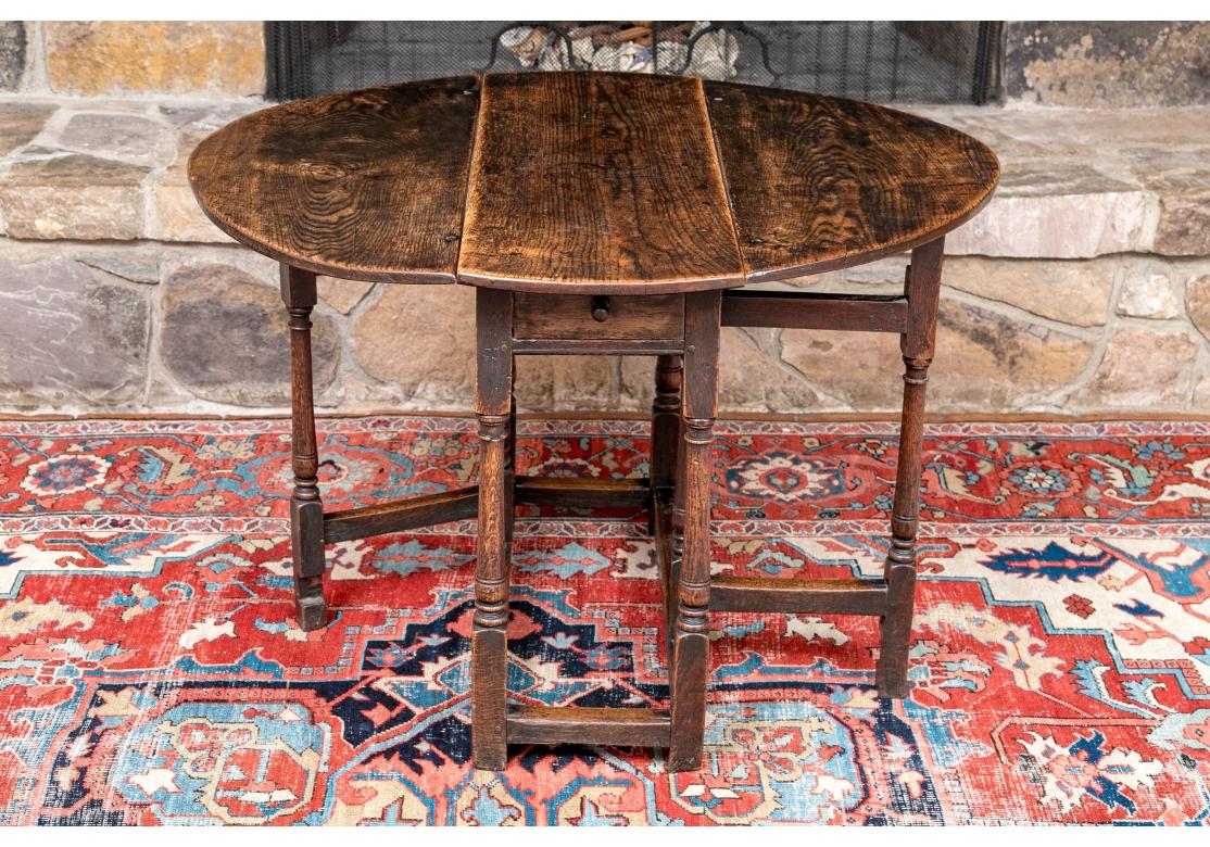 Antique English Oak Gate Leg Table For Sale 8
