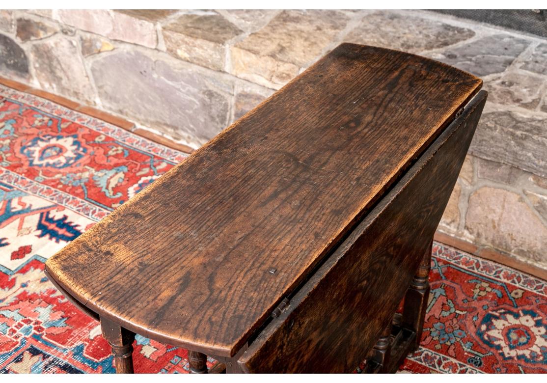 Country Antique English Oak Gate Leg Table For Sale