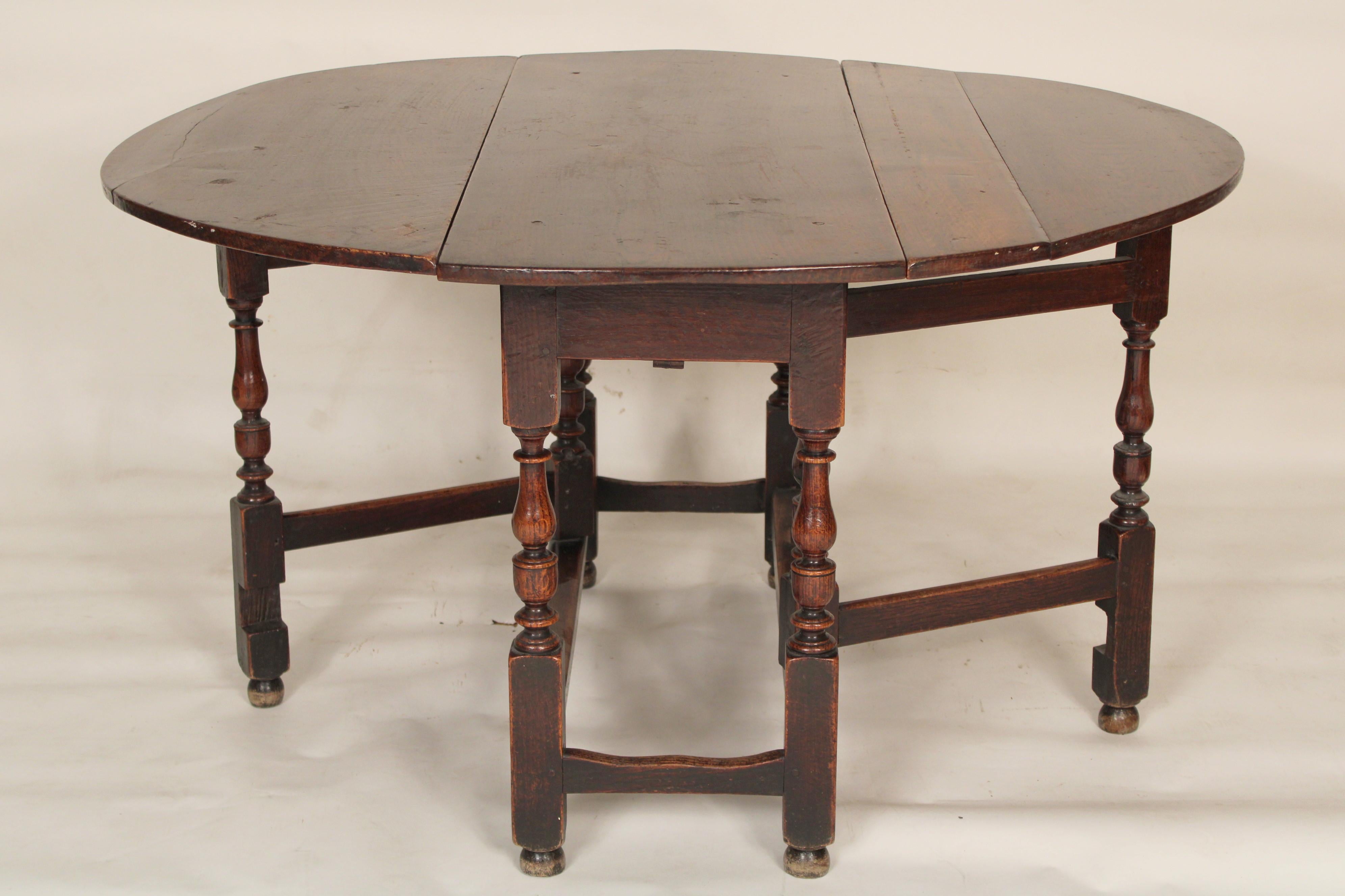 19th Century Antique English Oak Gate Leg Table