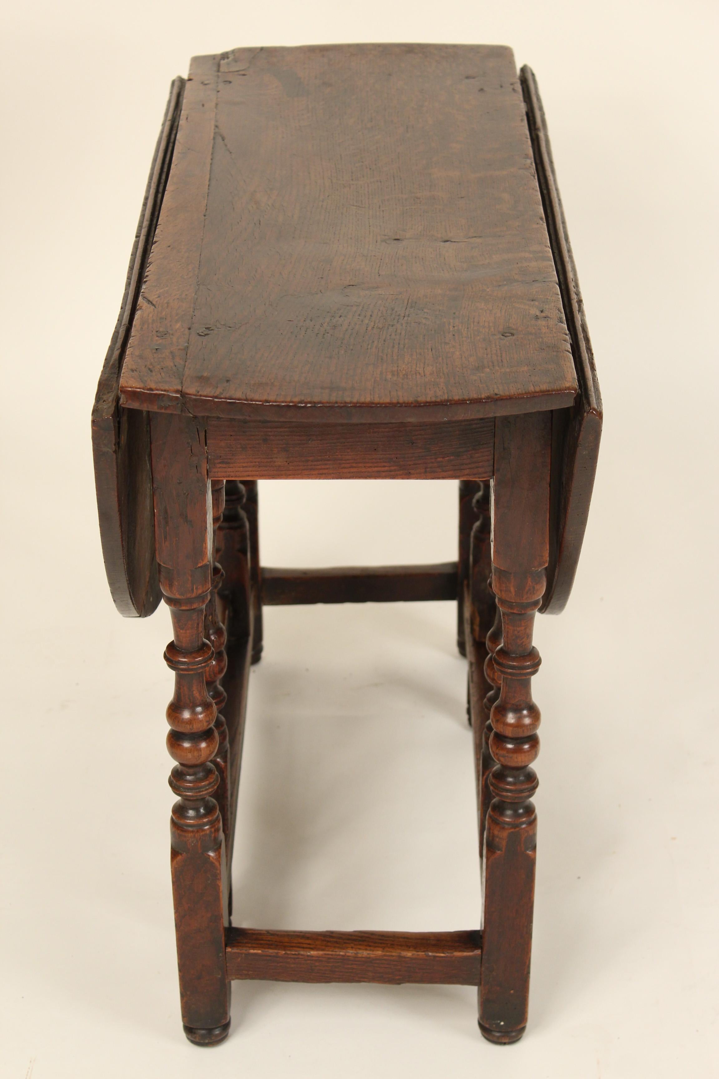 Iron Antique English Oak Gate Leg Table