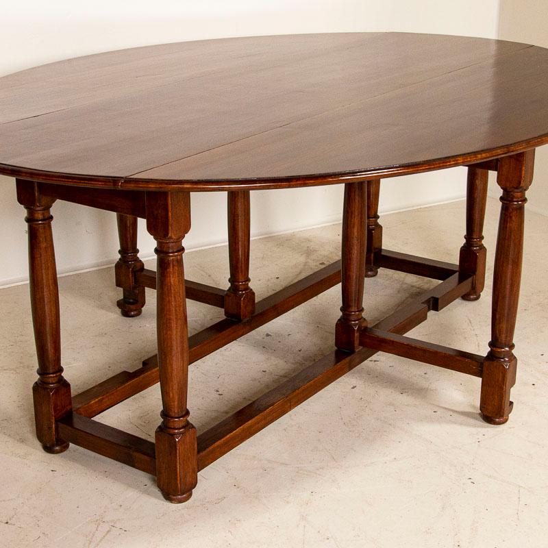 Wood Antique English Oak Gateleg Dining Wake Table