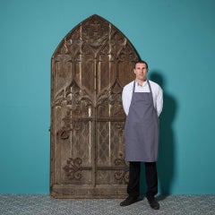 Antique English Oak Gothic Style Church Door