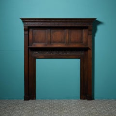 Antique English Oak Jacobean Revival Fireplace