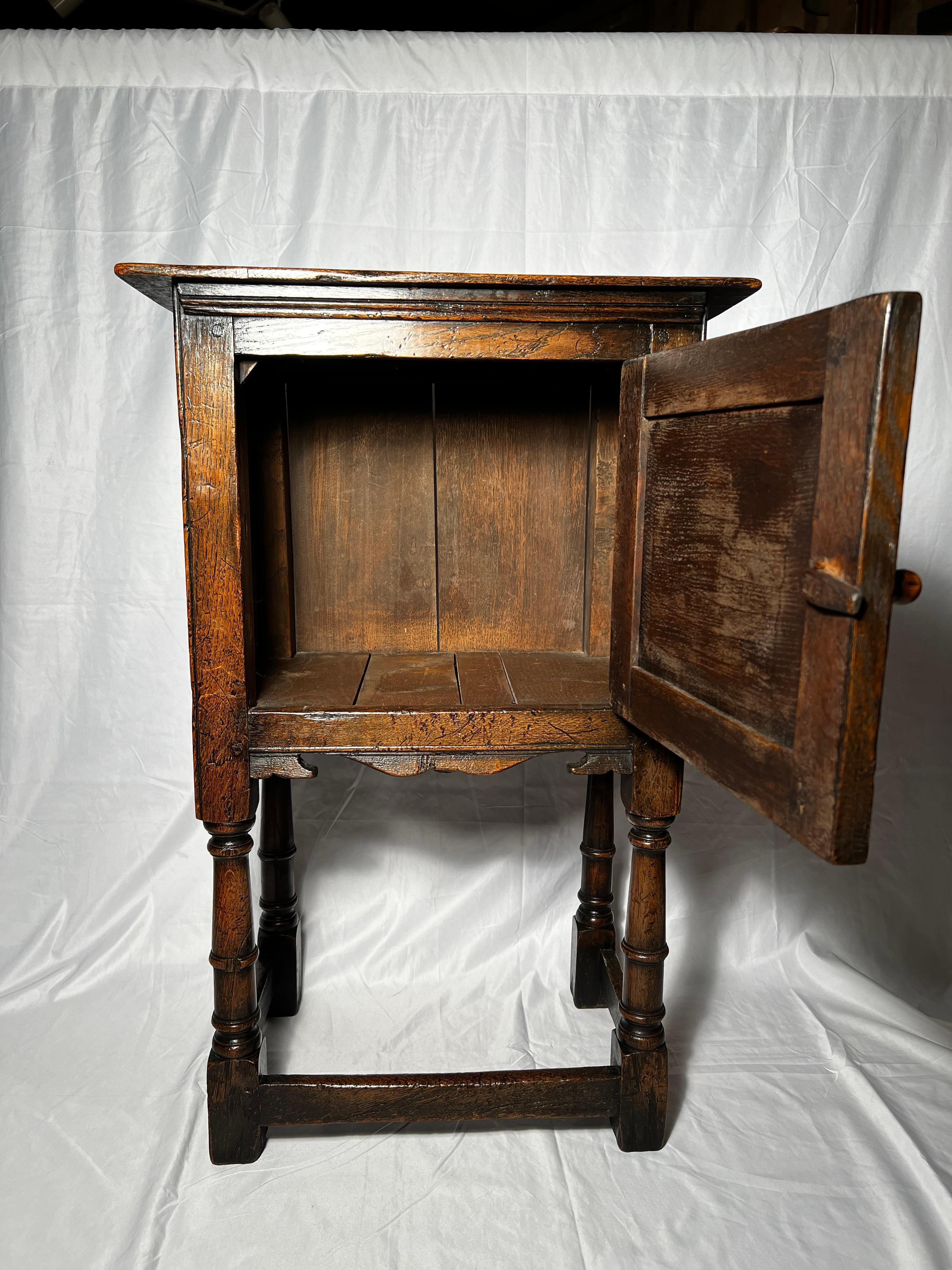 19th Century Antique English Oak Jacobean Small Cabinet