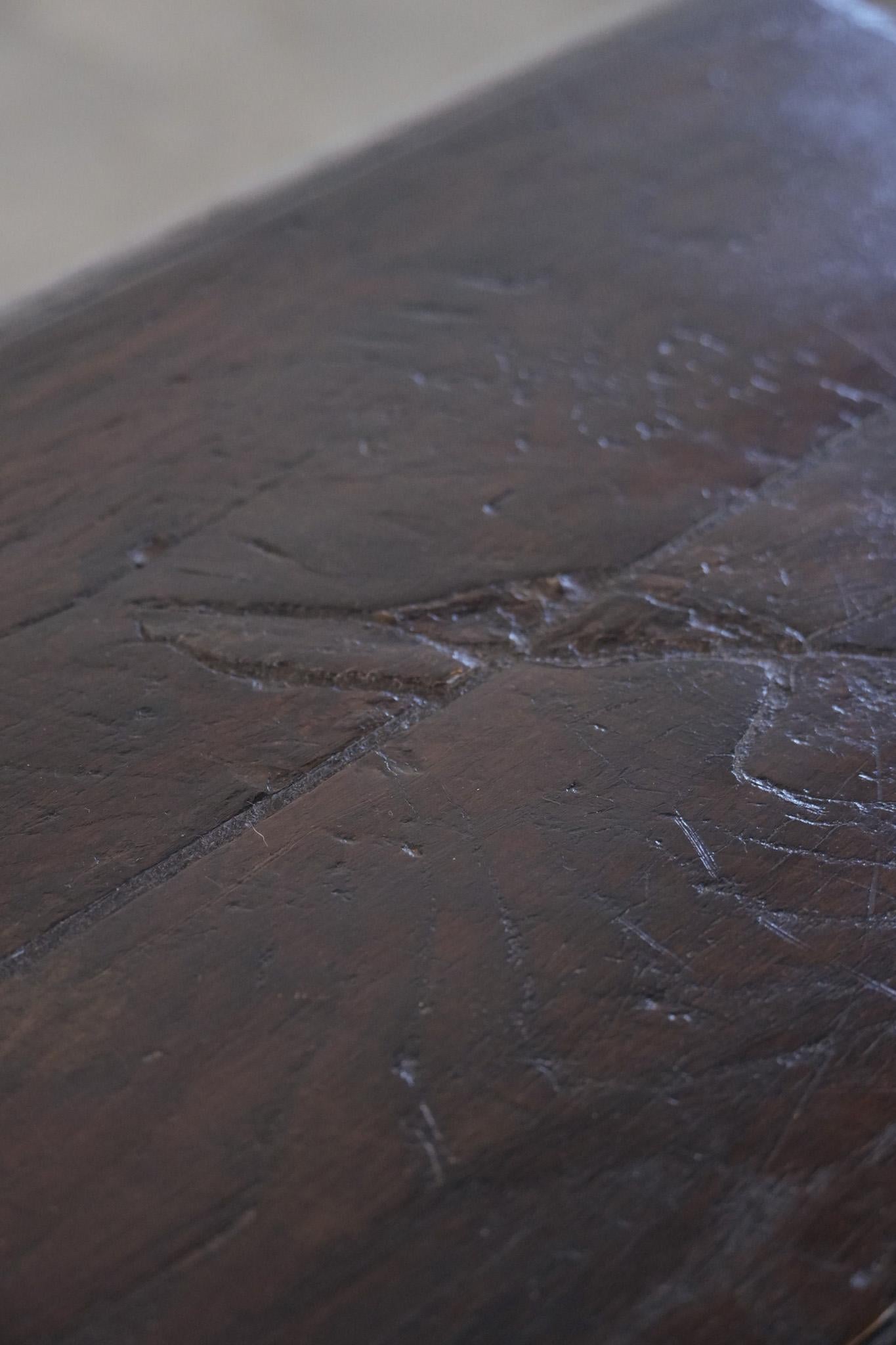 Antique English oak joint stool from the 18th century in vendita 5