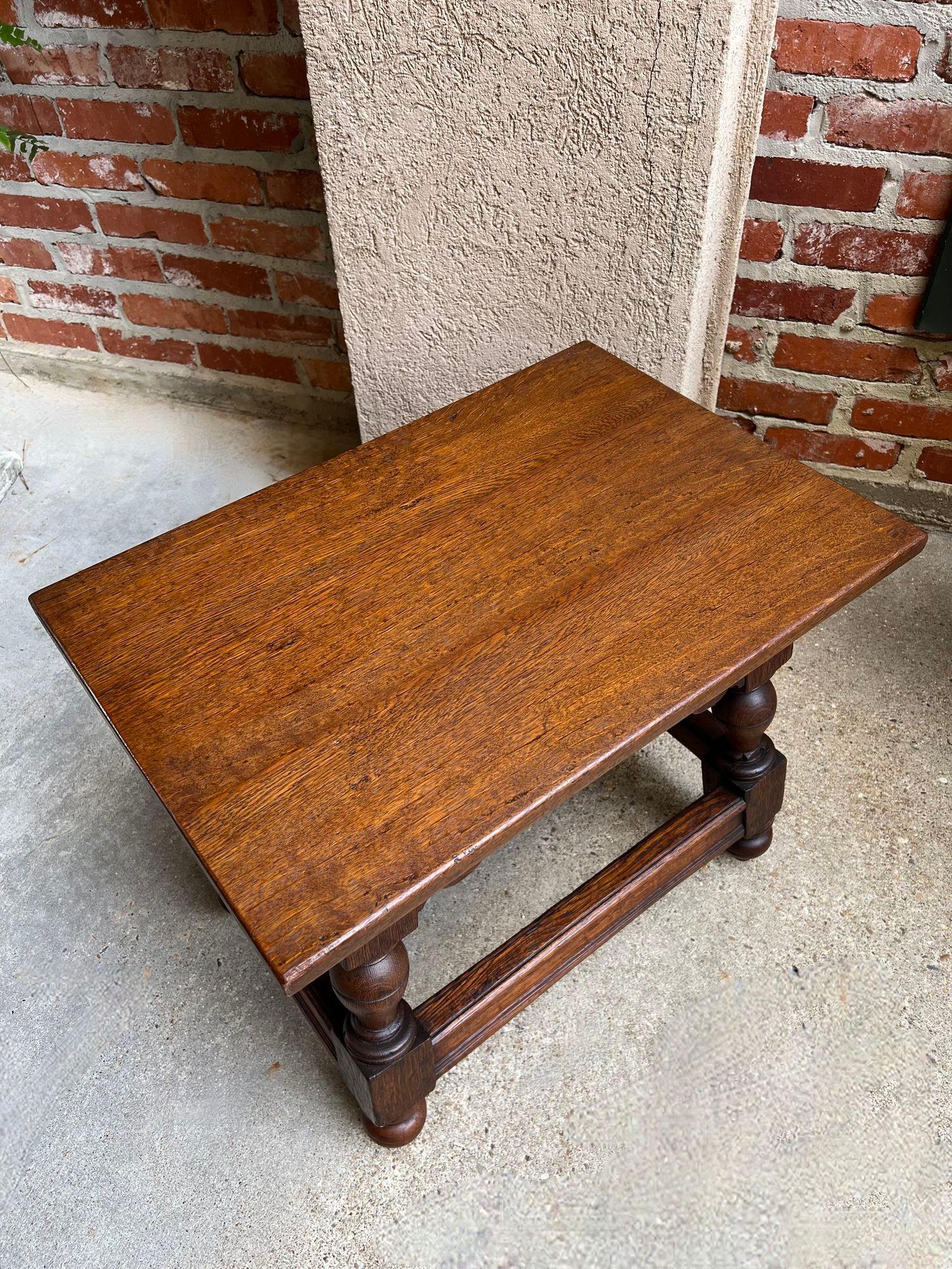 Antique English Oak Joint Stool Pegged Bench Side Table Carved Jacobean c1850 6