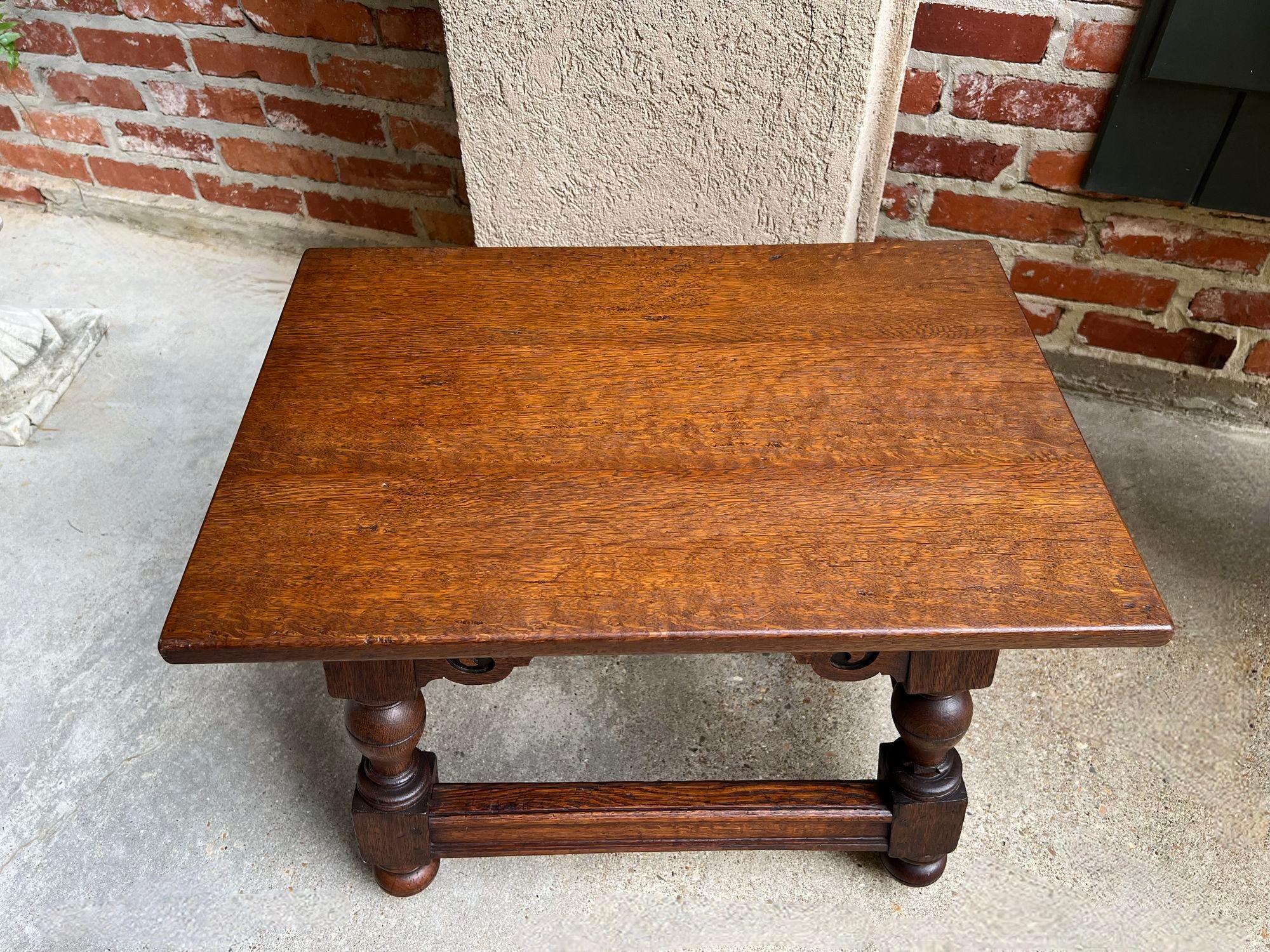 Antique English Oak Joint Stool Pegged Bench Side Table Carved Jacobean c1850 14