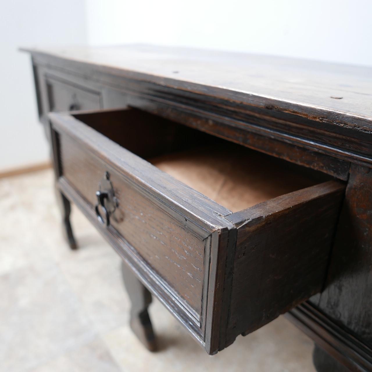 Antique English Oak Low Sideboard 3