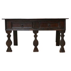 Antique English Oak Low Sideboard