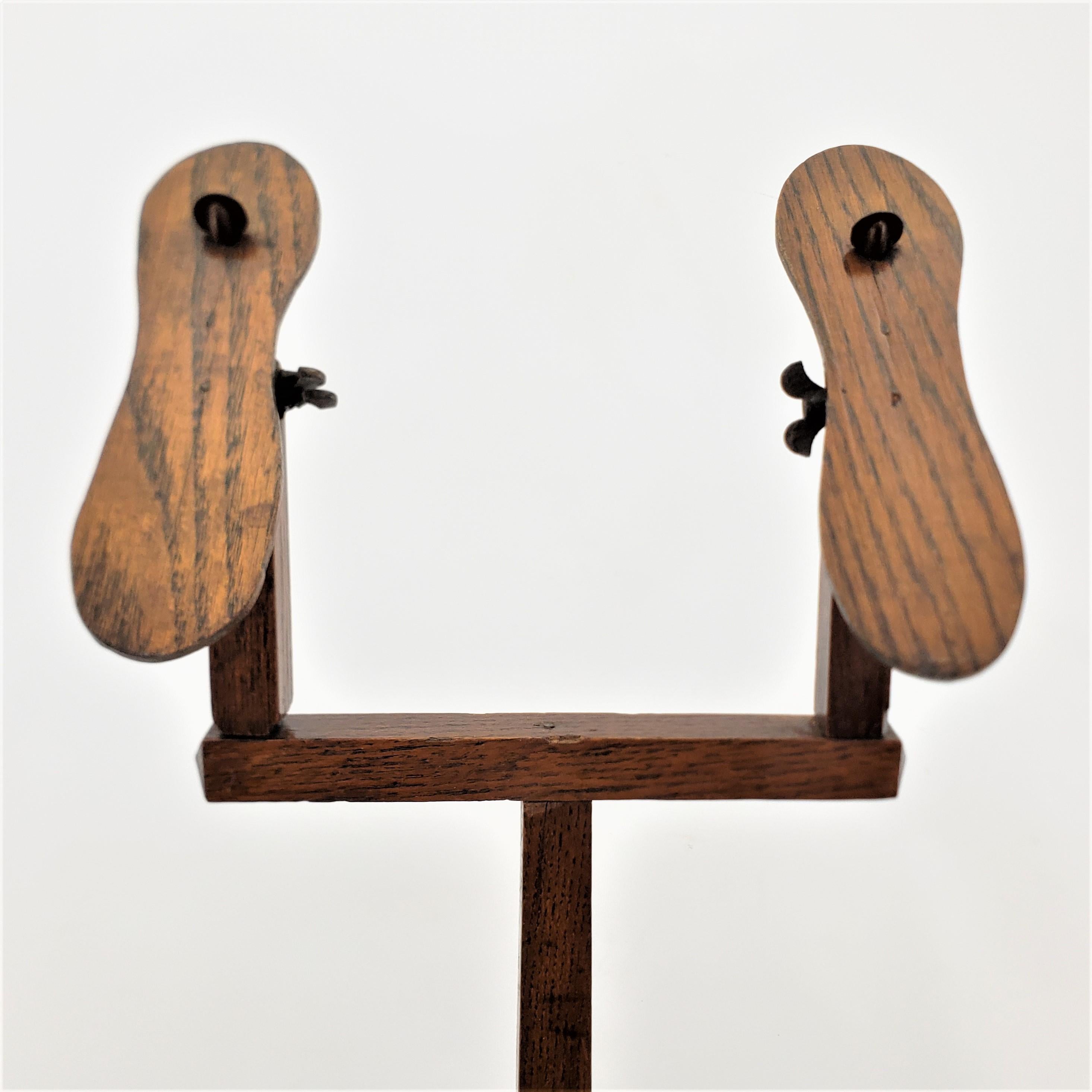 19th Century Antique English Oak Mercantile Adjustable Shoe Display Stand with Brass Mounts For Sale