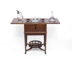 Antique English Oak Metamorphic Rise & Fall Cocktail Drinks Cabinet Dry Bar