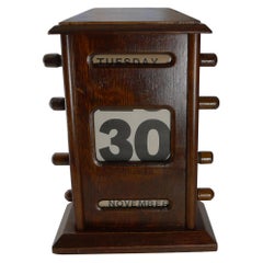 Antique English Oak Perpetual Calendar, c.1910