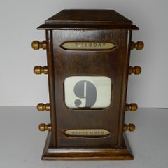 Antique English Oak Perpetual Calendar, c.1910