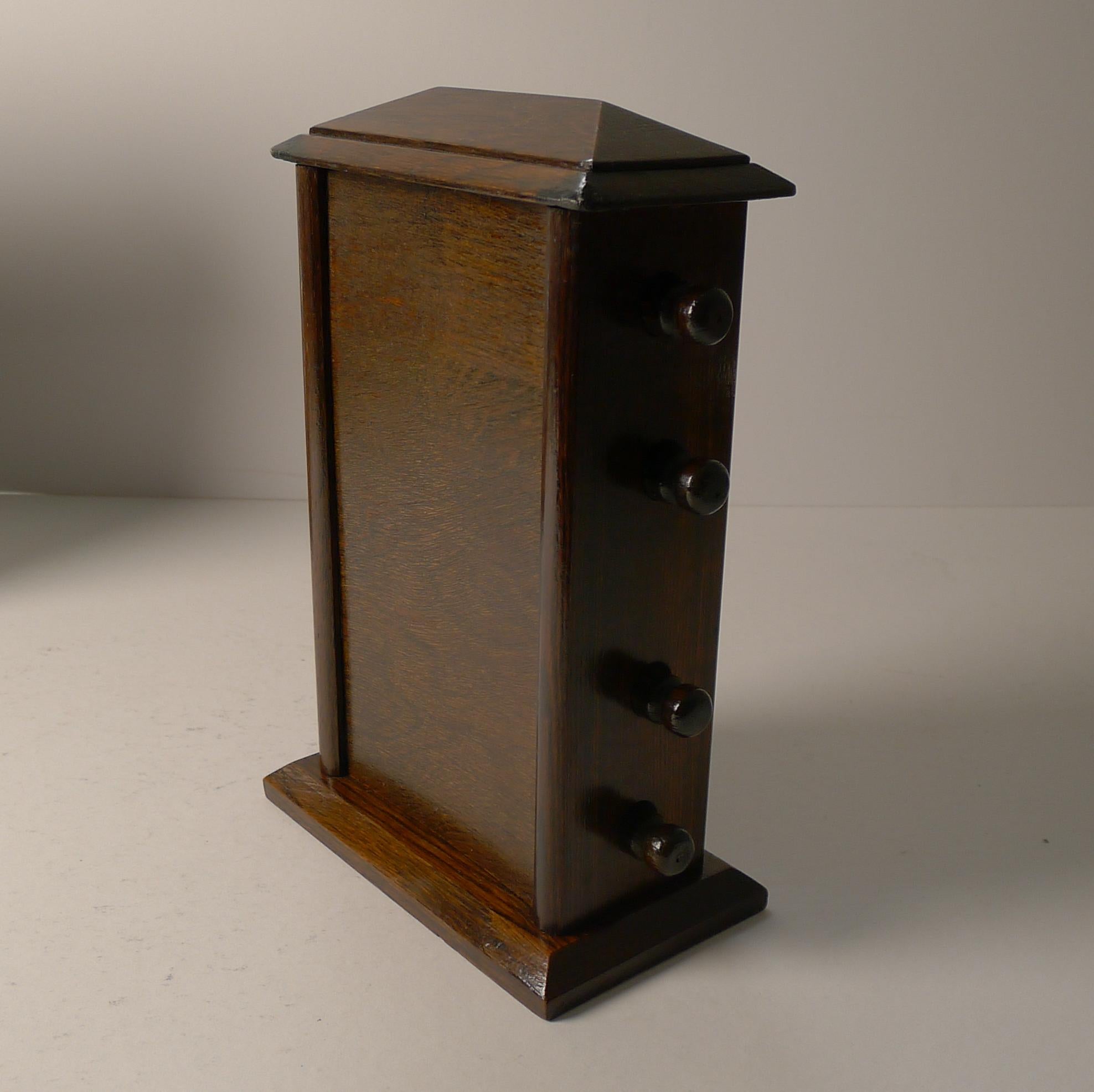 British Antique English Oak Perpetual Calendar, c.1910