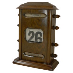 Antique English Oak Perpetual Calendar, c.1910