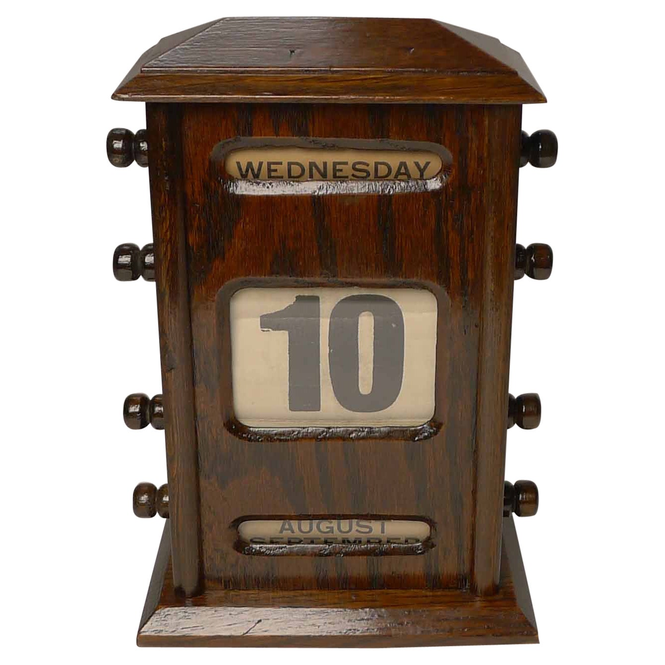 Antique English Oak Perpetual Calendar, c.1910