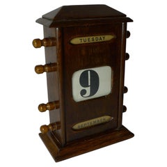 Antique English Oak Perpetual Calendar, c.1910