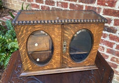 Antique English Oak Pipe Tobacco Smoker's Cabinet Game Card Box Humidor Jacobean