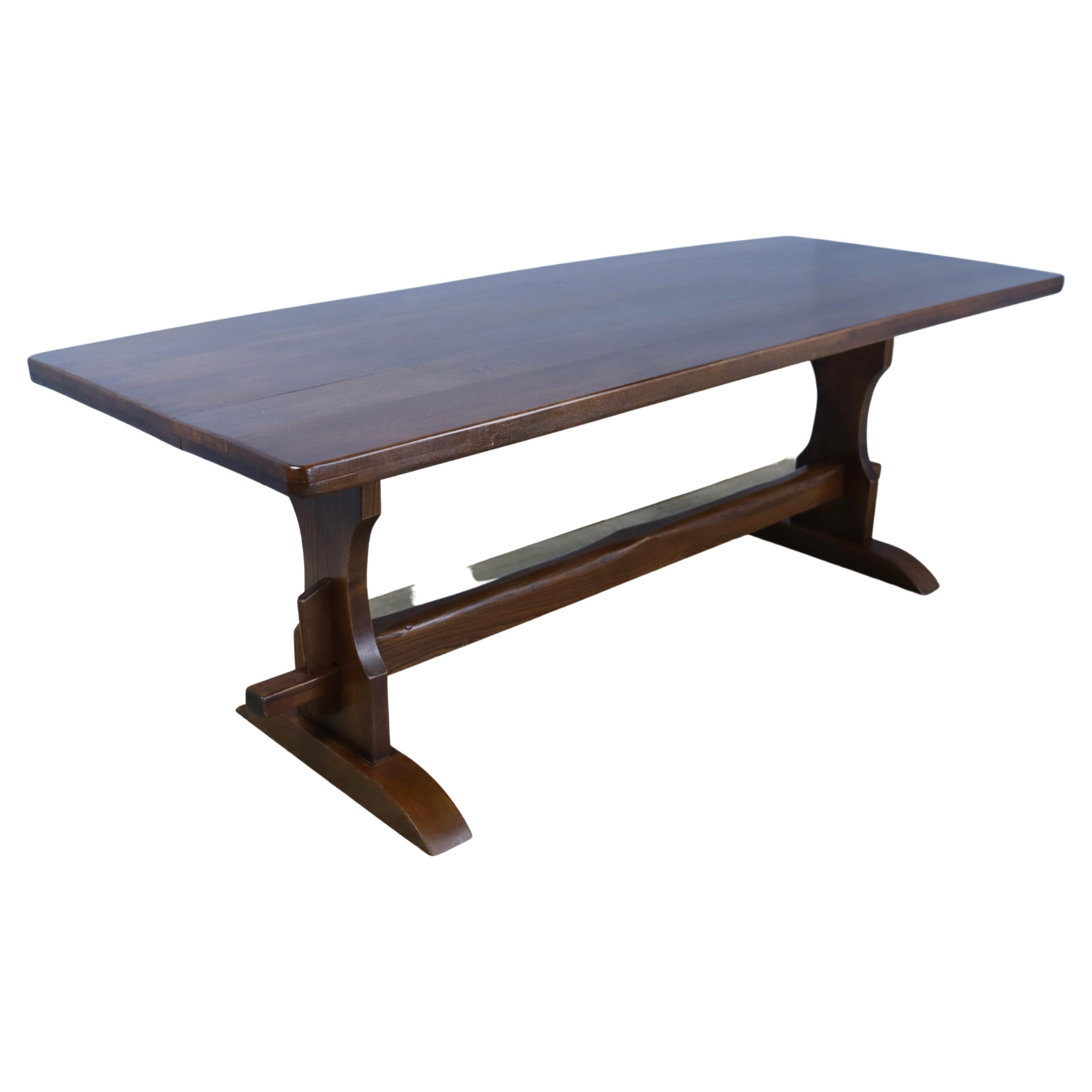 Antique 7' Painted Refectory Kitchen Garden Dining Table, circa 1900