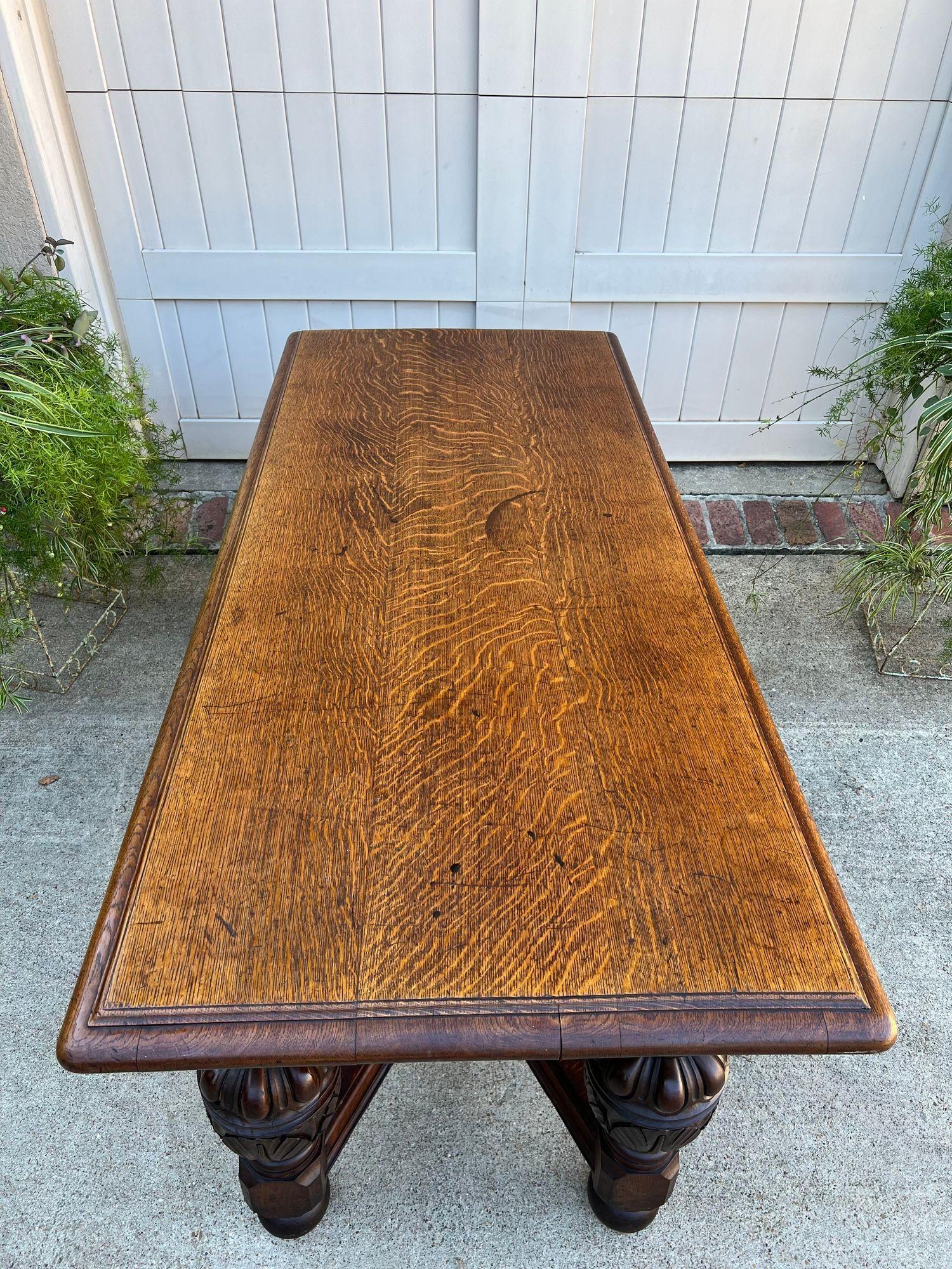 Antigua mesa inglesa de salón con consola de roble tallada Jacobea o Tudor c1890 en venta 2