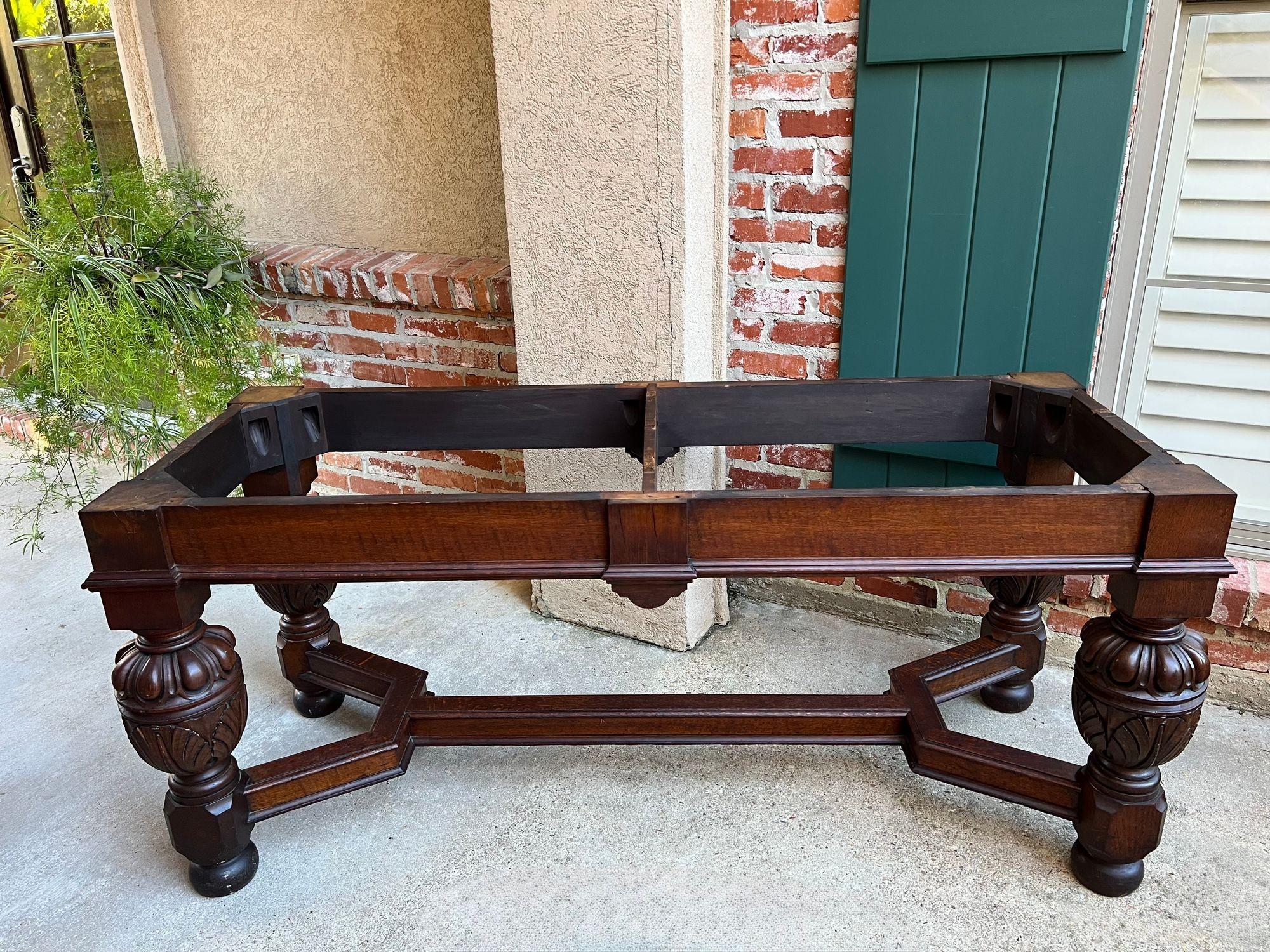 Antigua mesa inglesa de salón con consola de roble tallada Jacobea o Tudor c1890 en venta 3