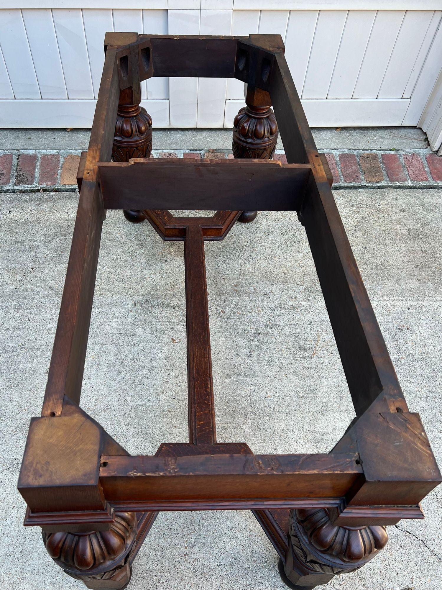 Antigua mesa inglesa de salón con consola de roble tallada Jacobea o Tudor c1890 en venta 12