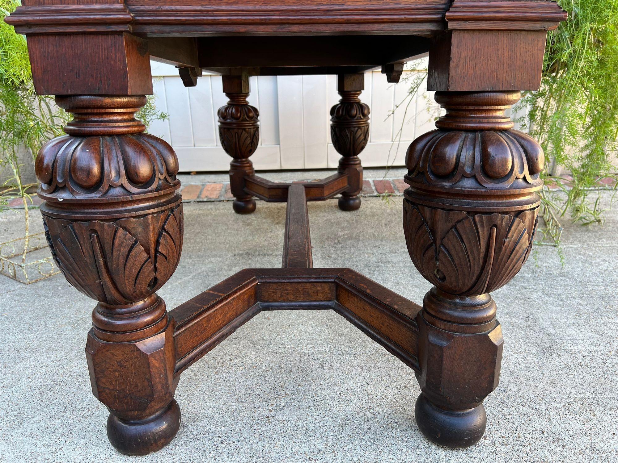 Antigua mesa inglesa de salón con consola de roble tallada Jacobea o Tudor c1890 Tallado a mano en venta