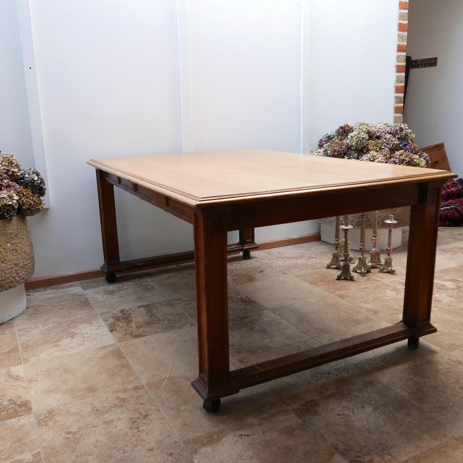 British Antique English Oak Refectory Table or Kitchen Island