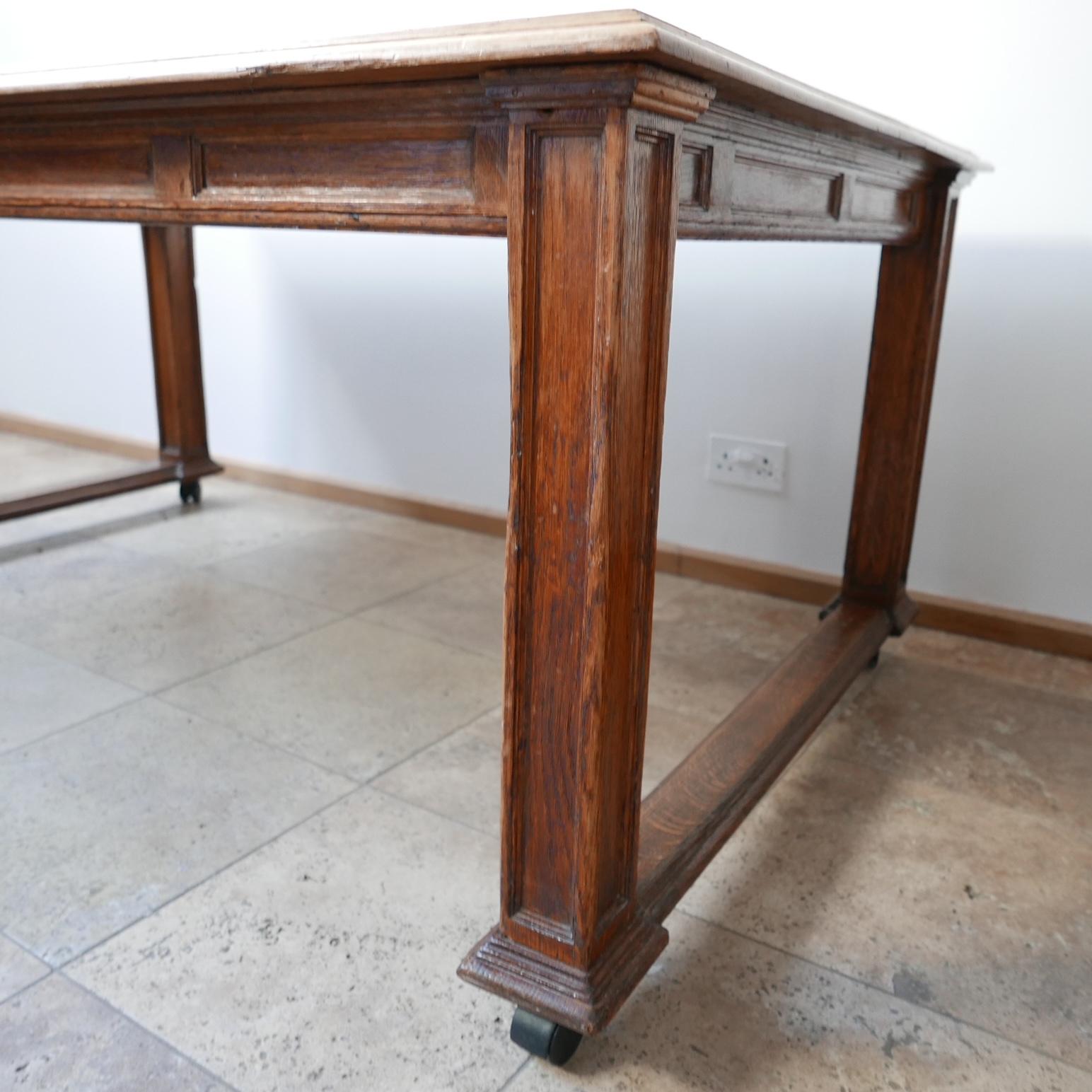 Wood Antique English Oak Refectory Table or Kitchen Island