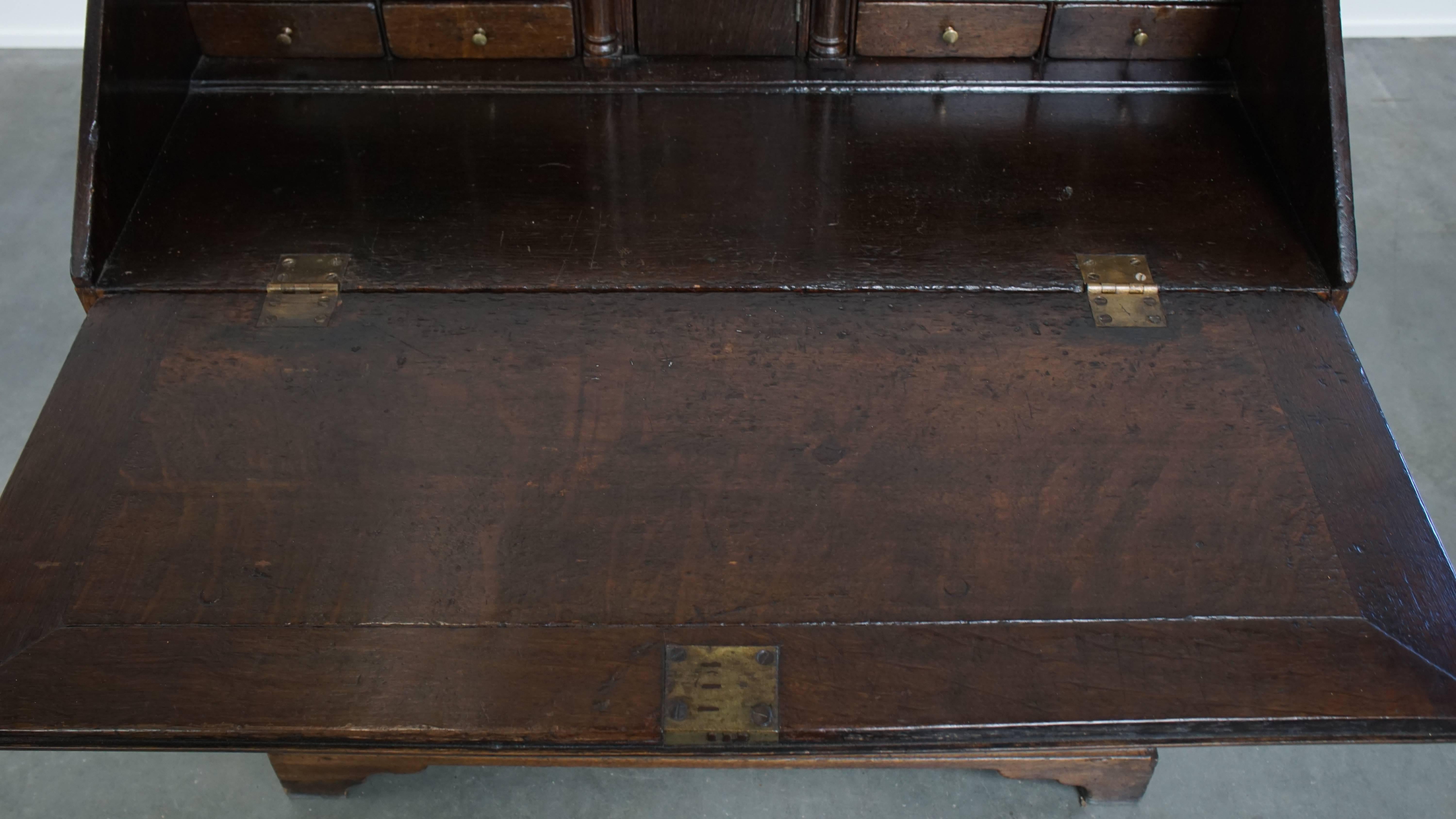 Antique English Oak Secretary / Chest of Drawers For Sale 4