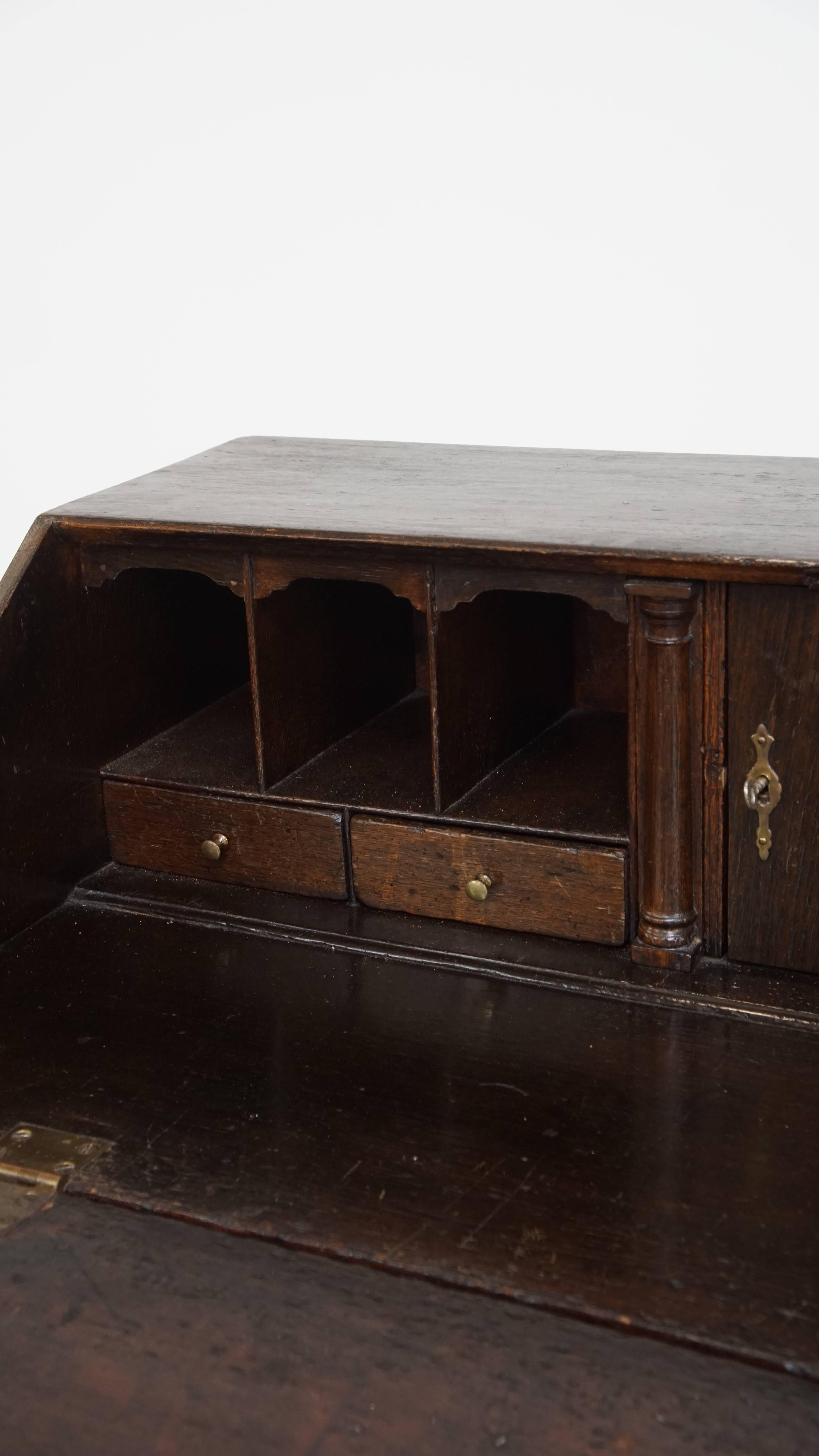 Antique English Oak Secretary / Chest of Drawers For Sale 5